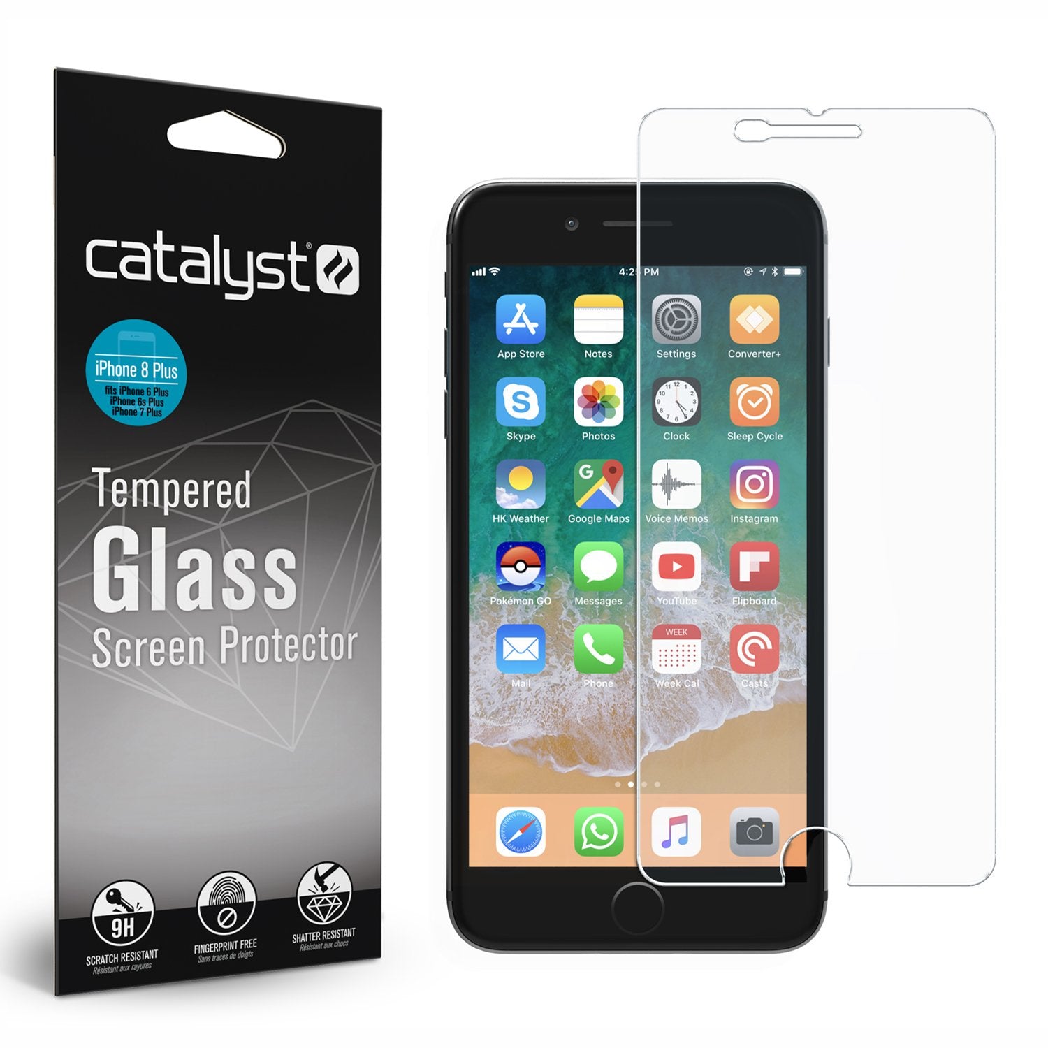 iPhone 8 Plus/7 Plus/6s Plus/6 Plus Tempered Glass Screen Protector - 9H Hardness, HD Clear, Anti-Scratch, Bubble-Free - Perfect for Daily Use, Gaming, and Work Protection