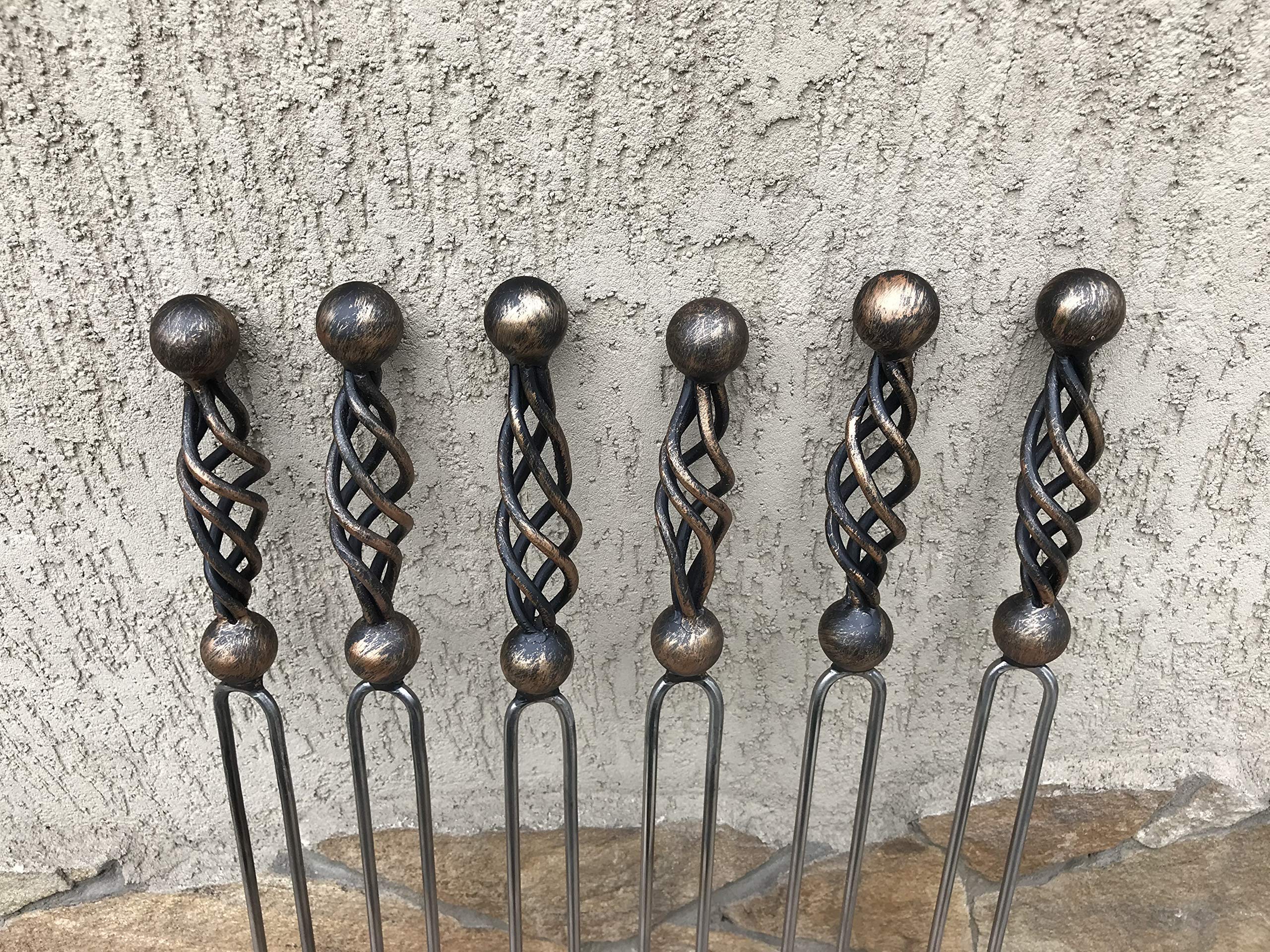 Premium Hand-Forged Stainless Steel Skewers - Heavy Duty BBQ Grill Accessories for Kebabs, Shish Kabobs, Meat & Veggies - Perfect for Backyard Grilling, Family Reunions, Picnics & Outdoor Cooking