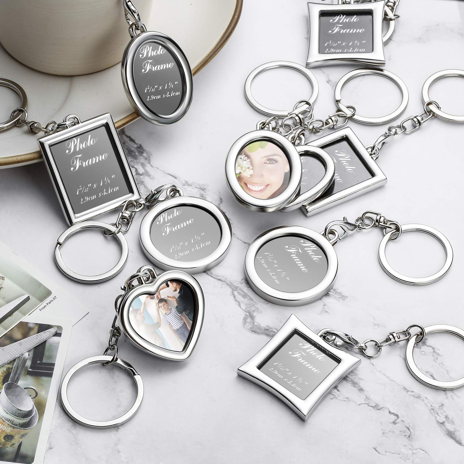 10-Piece Heart Photo Frame Keychain Set - Metal Locket Keyring for Wedding Gifts, Anniversary Presents & Keepsakes | Perfect for Couples, Bridesmaids & Best Friends