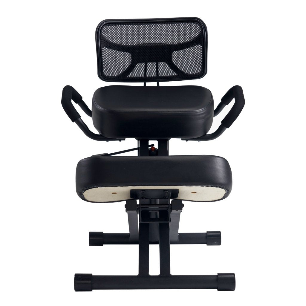 Ergonomic Kneeling Chair with Back Support - Adjustable Posture Correction Stool for Office & Home Use - Improve Sitting Posture with Angled Seat & Backrest - Perfect for Desk Work, Meditation & Reading