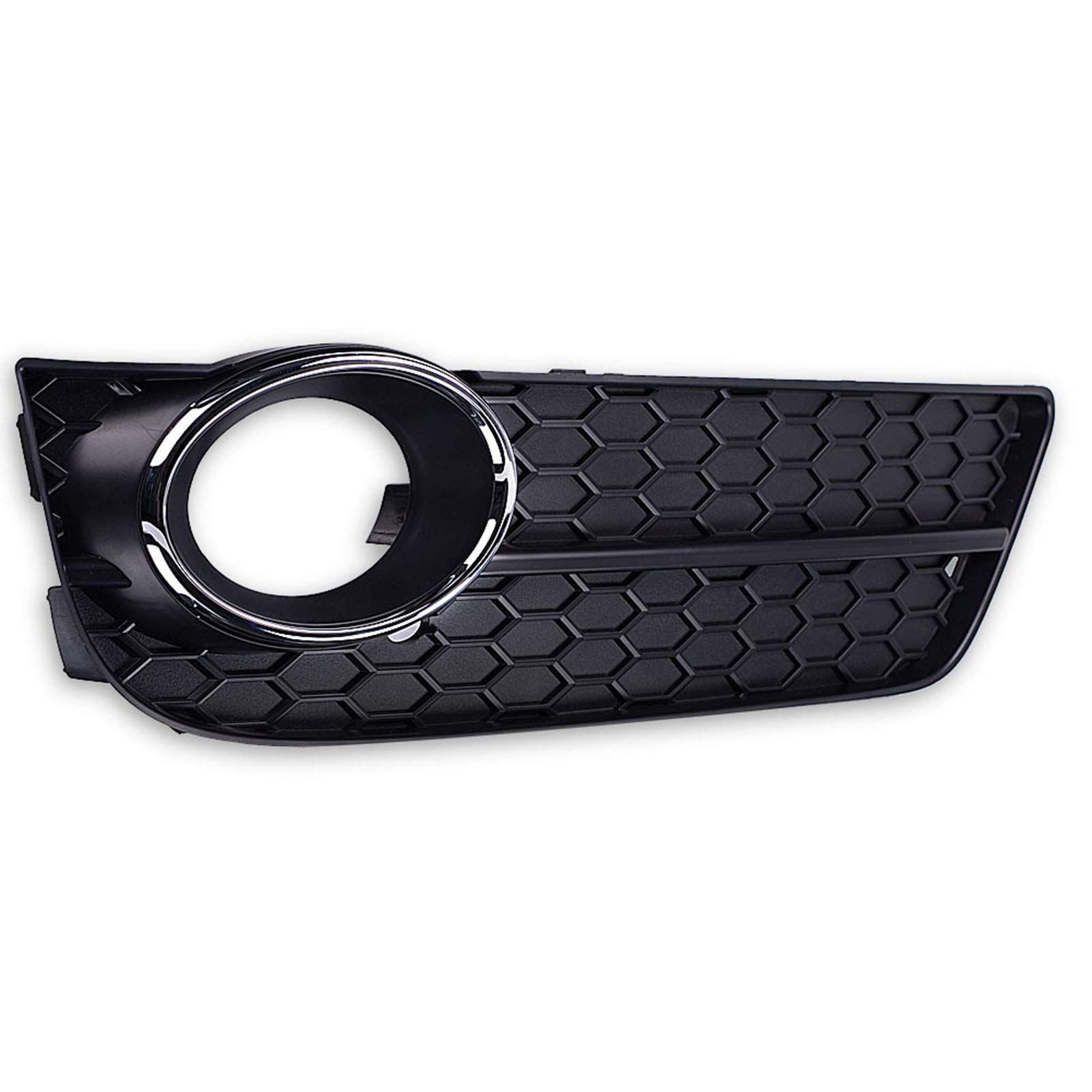 Runmade ABS Plastic Front Lower Bumper Fog Light Grill with Honeycomb Design & Chrome Cover - Compatible with Audi A5 2008-2011 | Durable Replacement for Enhanced Style & Protection
