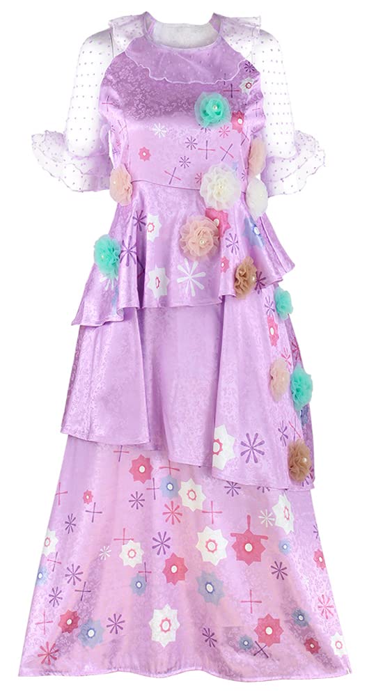 Unisex Bruno & Mirabel Cosplay Costume - Isabela Madrigal Dress for Adults & Kids | Disney Encanto Princess Outfit for Women & Girls | Perfect for Halloween, Cosplay & Theme Parties