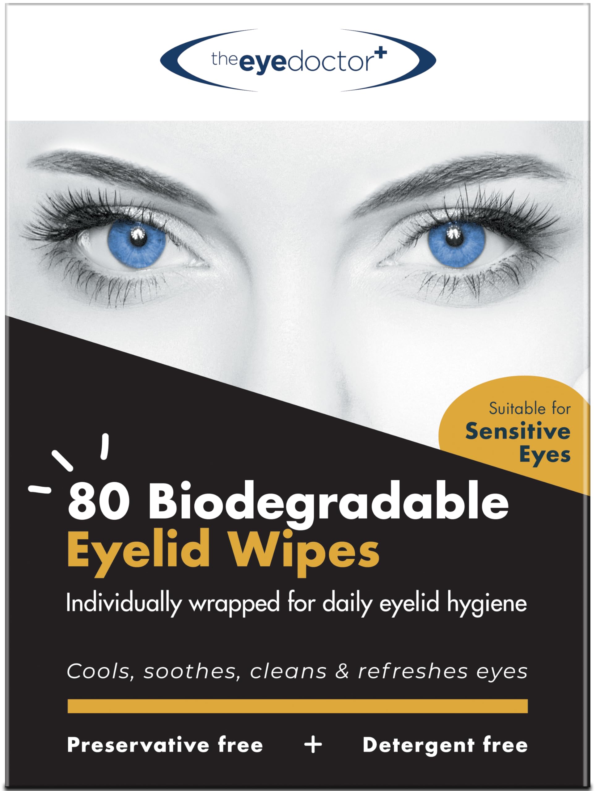 The Eye Doctor Eyelid Wipes – 80 Count Single-Use Eyelid & Eyelash Cleansing Wipes for Sensitive Eyes, Dry Eyes, Blepharitis & MGD – Rinse-Free, Hypoallergenic – Removes Makeup, Oil & Debris – Perfect for Daily Eye Hygiene & Travel