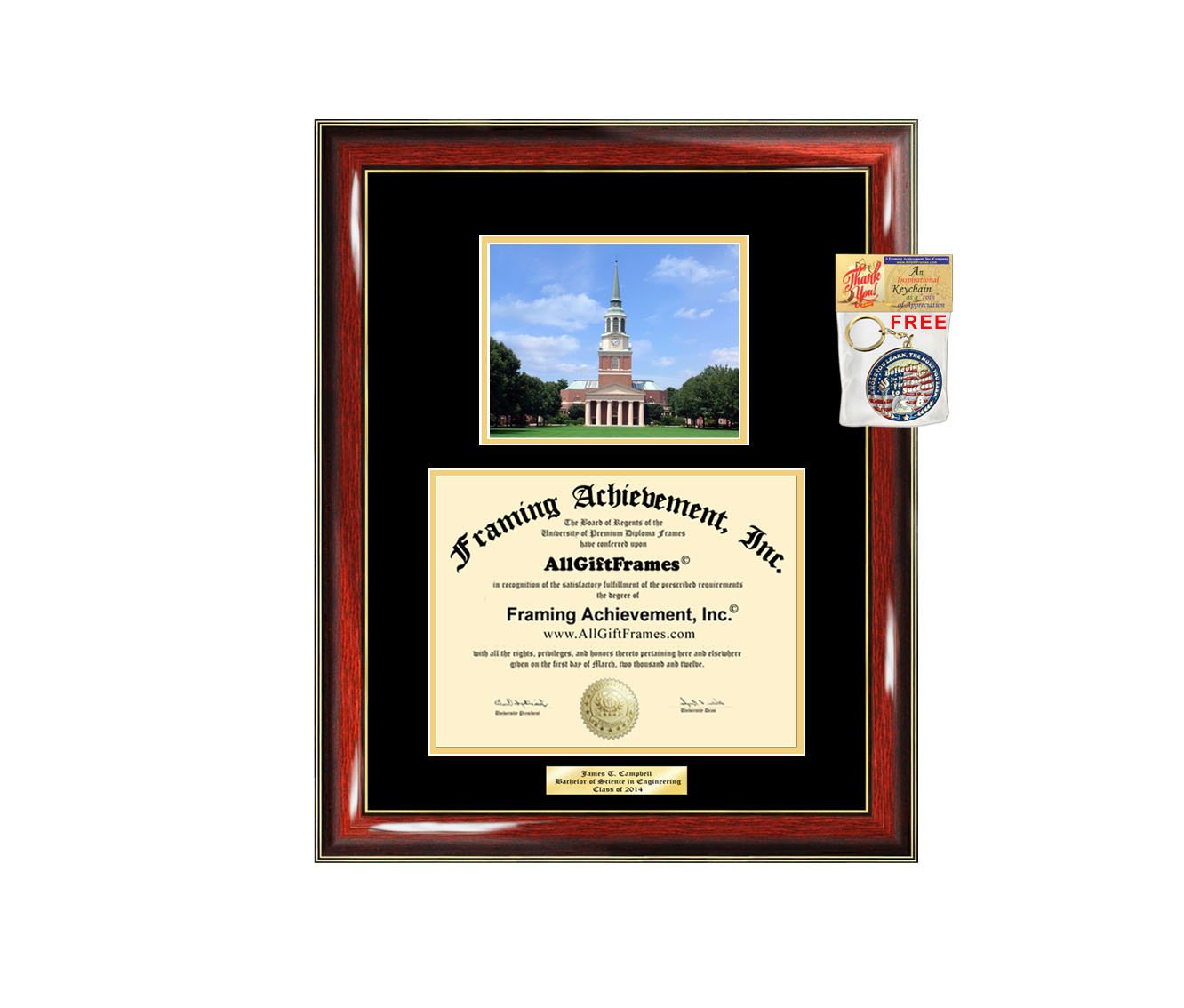 WFU Wake Forest University Diploma Frame - Custom Engraved Graduation Gift for Bachelor, Masters, MBA, PhD & Doctorate Degrees | Perfect for Office Display & Alumni Memorabilia