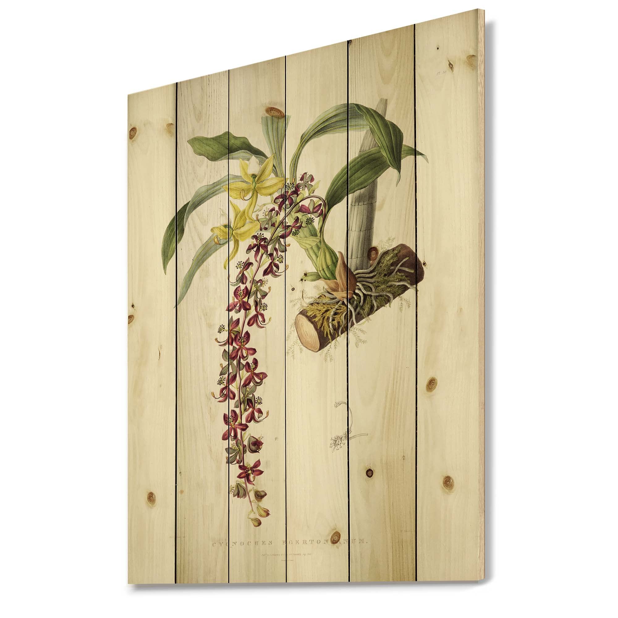 DesignQ Vintage Floral Wood Wall Decor - Handcrafted Traditional Green Floral Wall Art Panel, Large Pine Wood Wall Hanging for Living Room, Bedroom & Office Decor