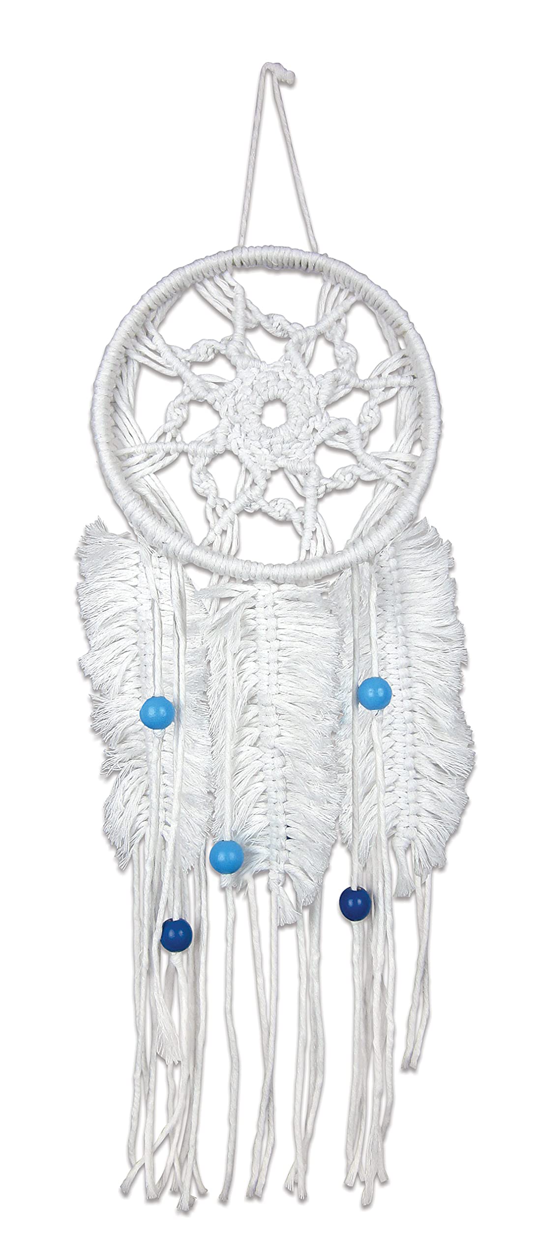 Design Works Crafts Zen Macrame Feather Dream Catcher Kit - Handmade Boho Wall Hanging for Bedroom, Nursery & Home Decor
