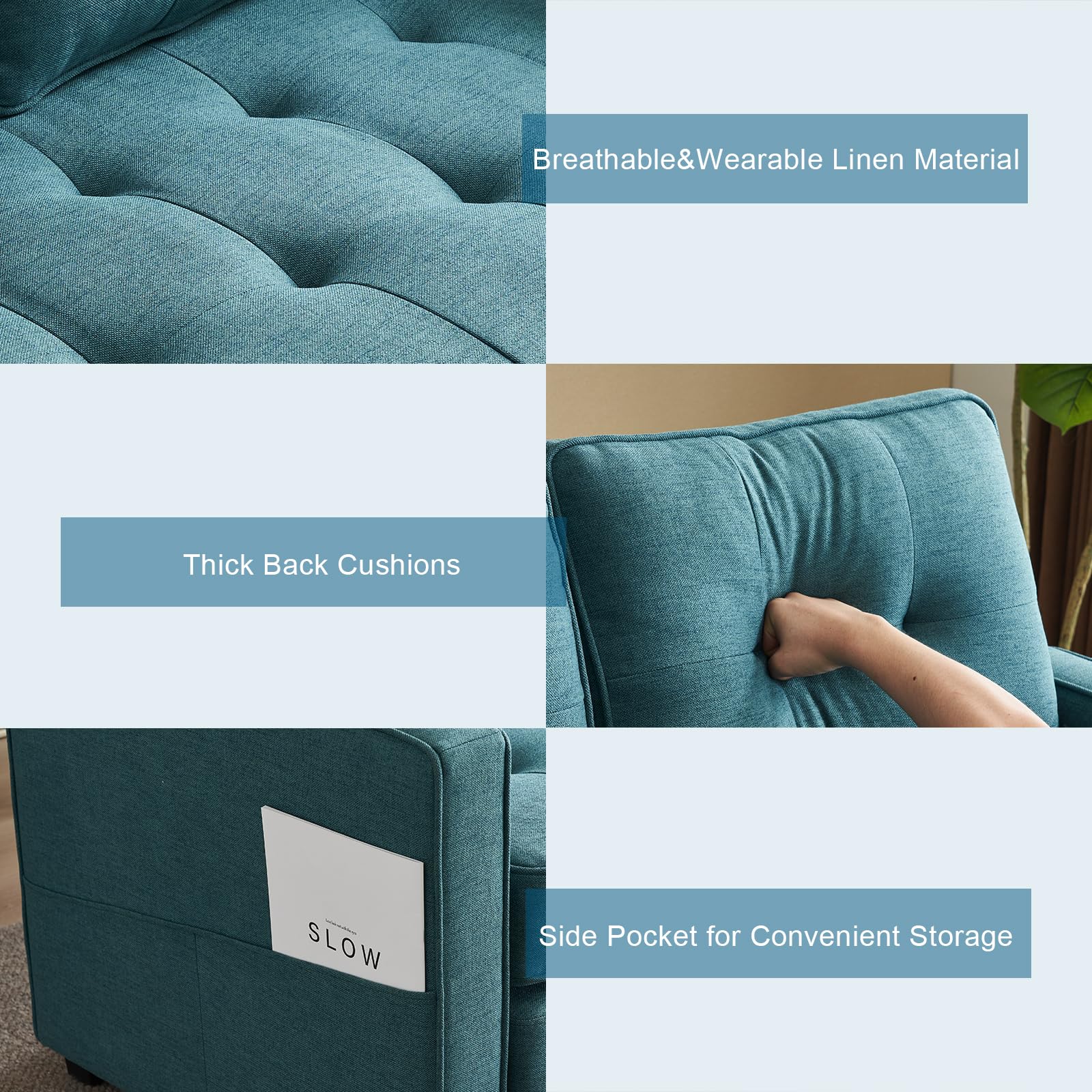 VINGLI Upgraded Convertible Sofa Bed - 53.5