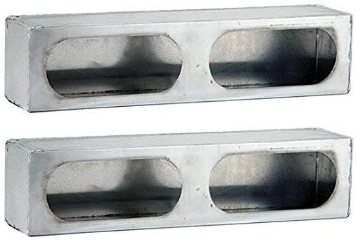 Set of 2 Stainless Steel Double Oval Tail Light Boxes LB3163SST-x2 for Wreckers & Truck Bodies - Durable Lighting Solution for Heavy-Duty Vehicles & Towing Equipment