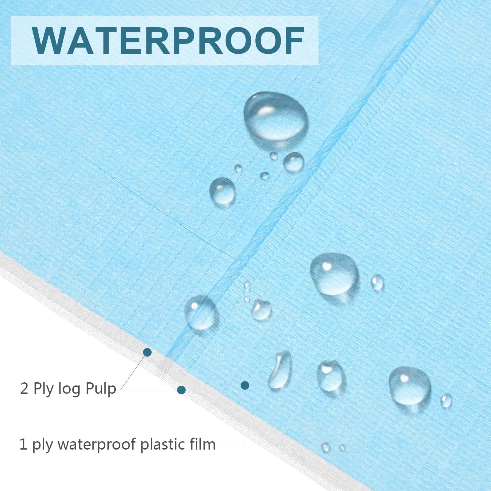 Beavorty 30Pcs Disposable Adult Bibs - Food & Crumb Catcher Bibs for Seniors, Elderly & Disabled - Blue Apron Clothing Protectors for Mealtime, Dining & Caregiving