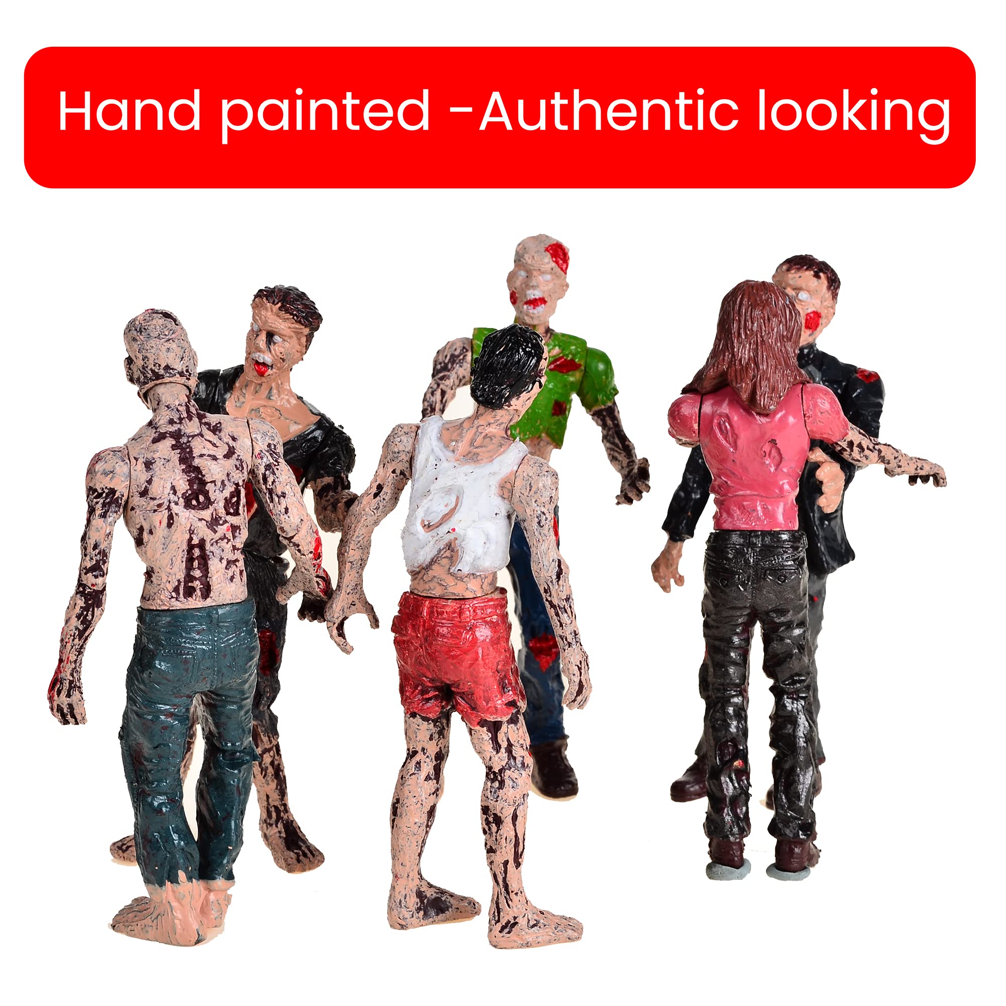BOHS 4-Inch Zombie Action Figures - Scary Halloween Toys for Kids & Collectors - Pack of 6 - Perfect for Birthday Gifts, Party Favors & Role Play Games