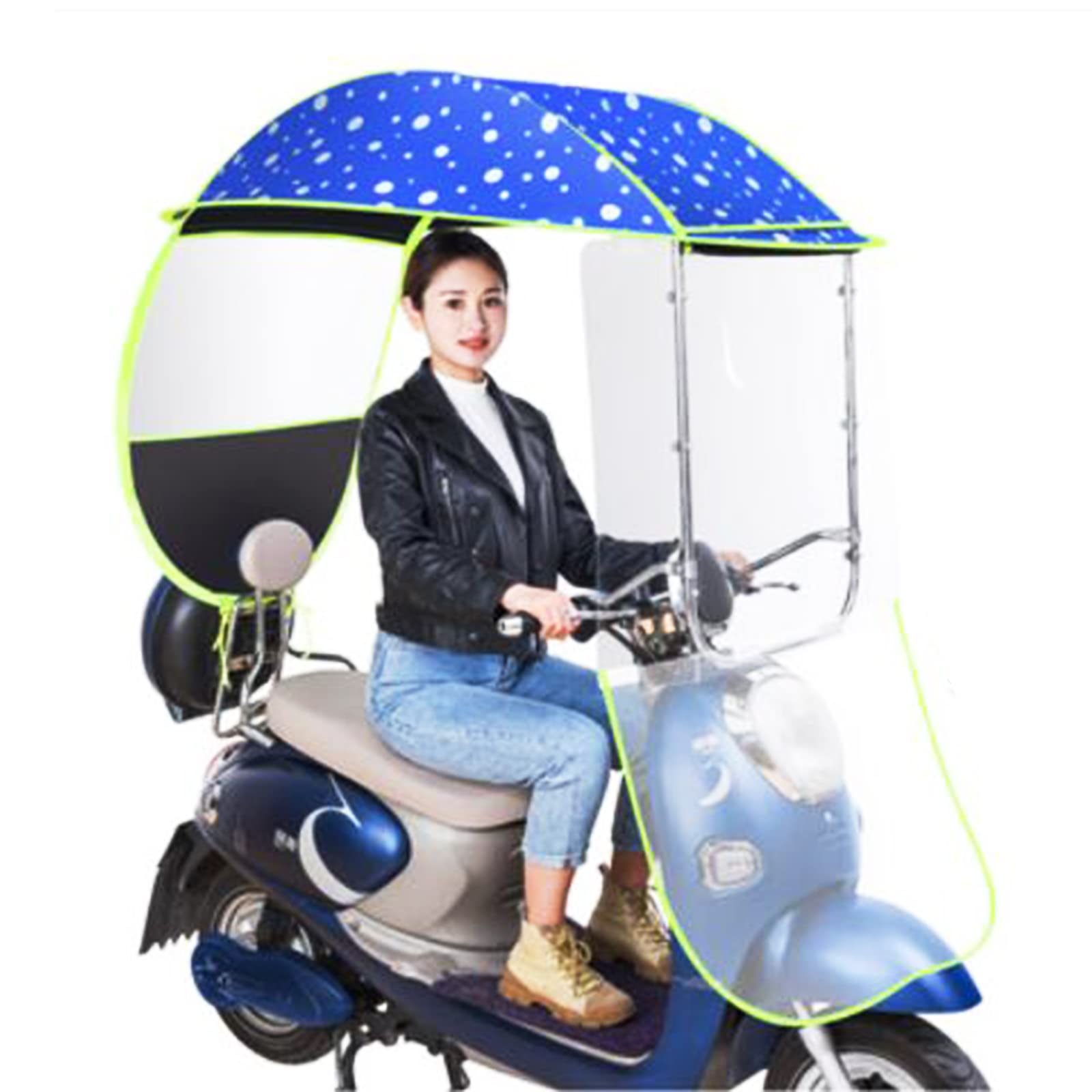 Universal Electric Motorcycle Rain Cover & Sunshade - Waterproof Canopy Awning for Scooters, Battery Cars & Motorcycles - Outdoor Weather Protection for Commuting & Parking