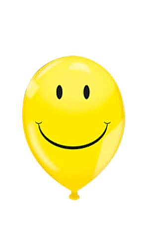 72 Pack 17 Inch Yellow Smiley Face Latex Balloons for Birthday Parties, Baby Showers & Decorations - Bulk Party Supplies