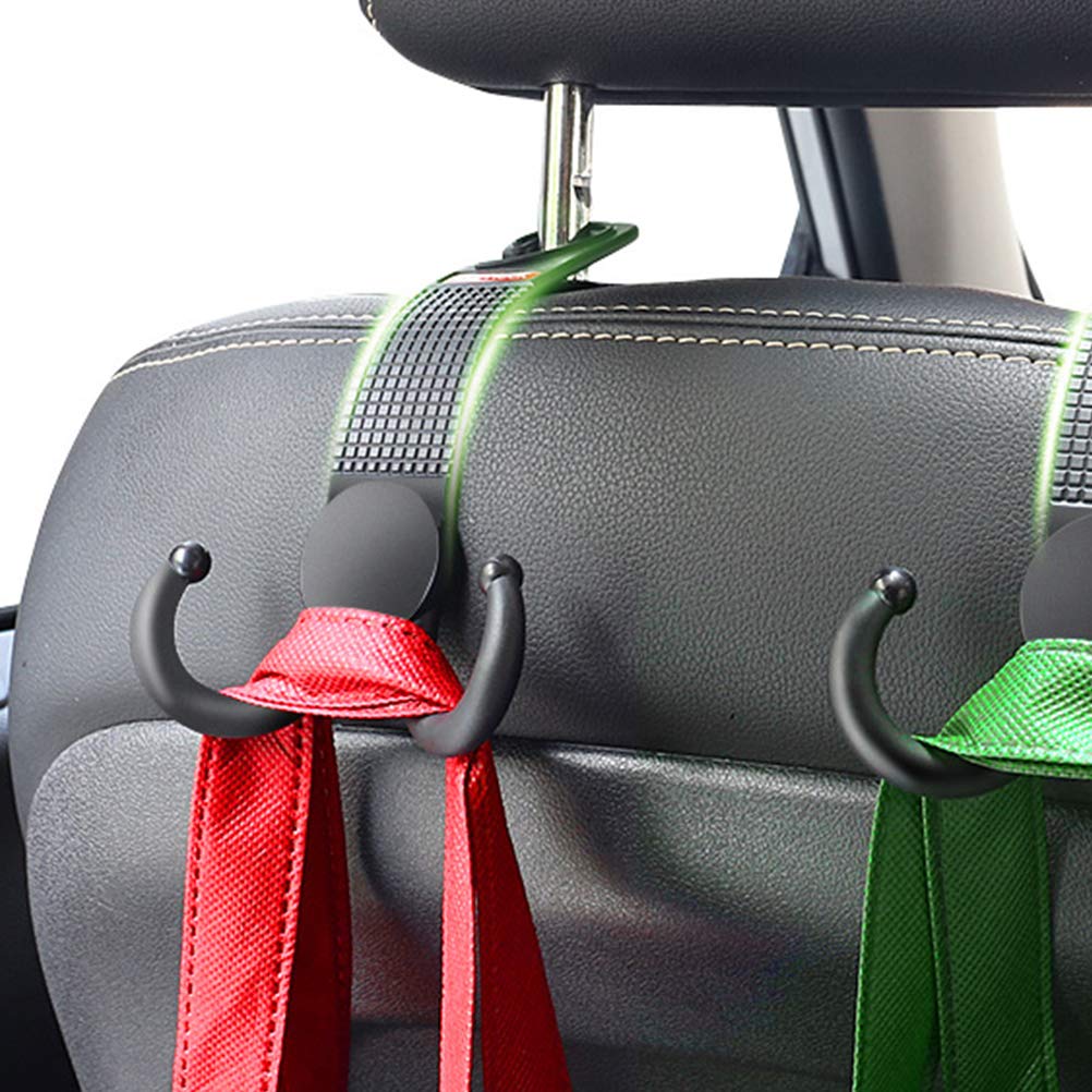 2-Pack Car Backpack Hanger Hooks - Heavy Duty Headrest Hooks for Vehicle Organizer, Grocery Bags & Travel Accessories - Perfect for Road Trips, Commuting & Shopping