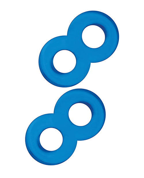 Blue Line Duo Cock Ring for Men - 2 Pack Penis Ring for Stamina & Pleasure Enhancement - Perfect for Couples & Solo Play