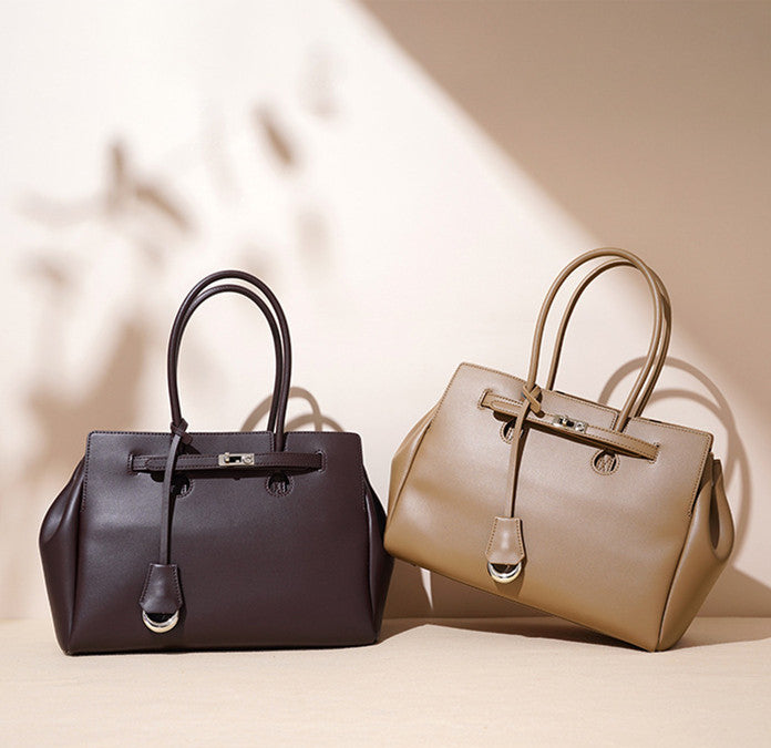 Premium Genuine Leather Work Tote Bag for Women - Professional Office Laptop Briefcase - Spacious & Stylish Business Handbag for Work, Travel & Daily Commute