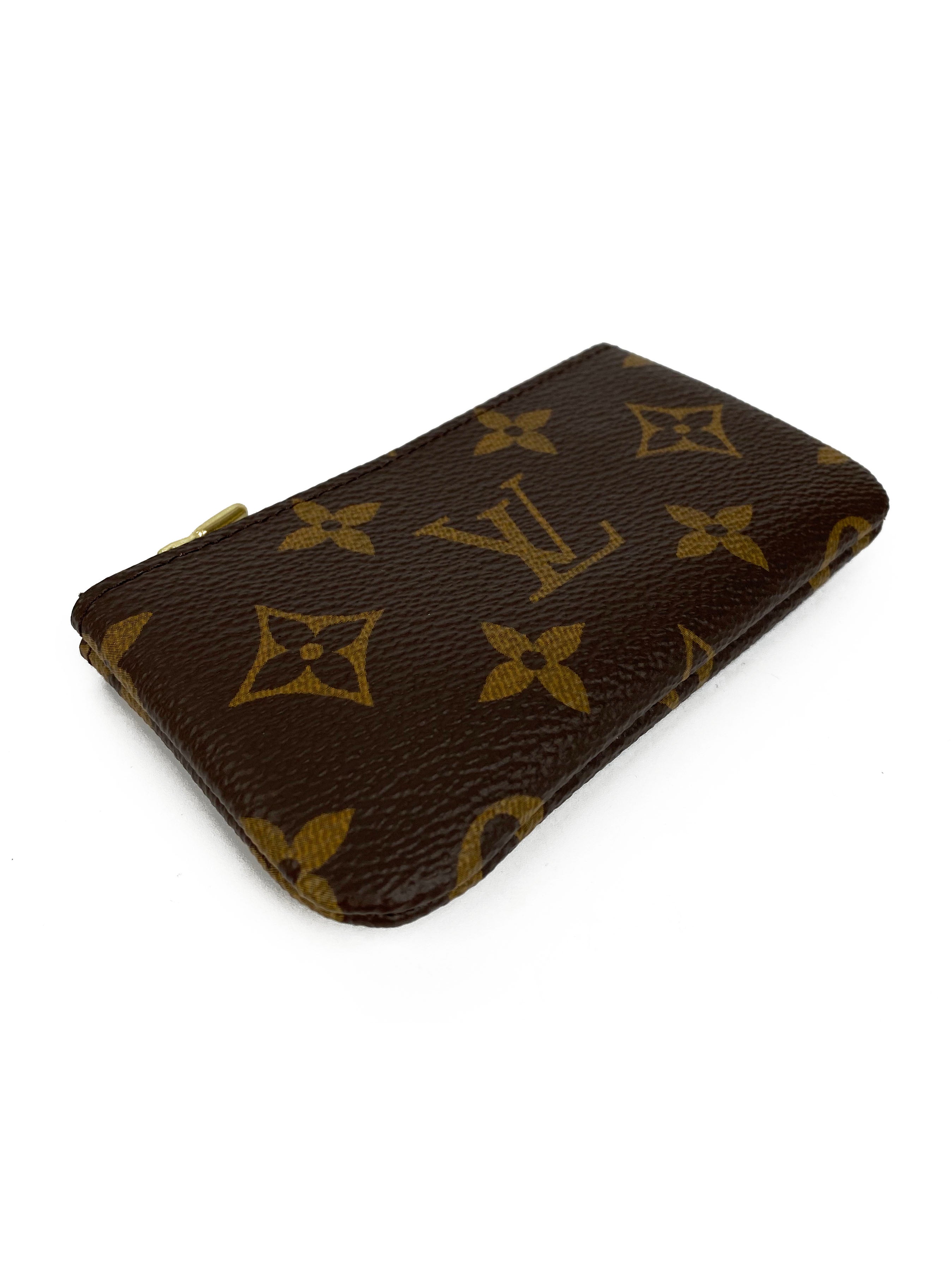 Louis Vuitton Monogram Key Pouch - Genuine Leather Keychain Wallet for Women & Men | Perfect for Keys, Cards & Coins | Ideal for Travel, Daily Use & Gift Giving