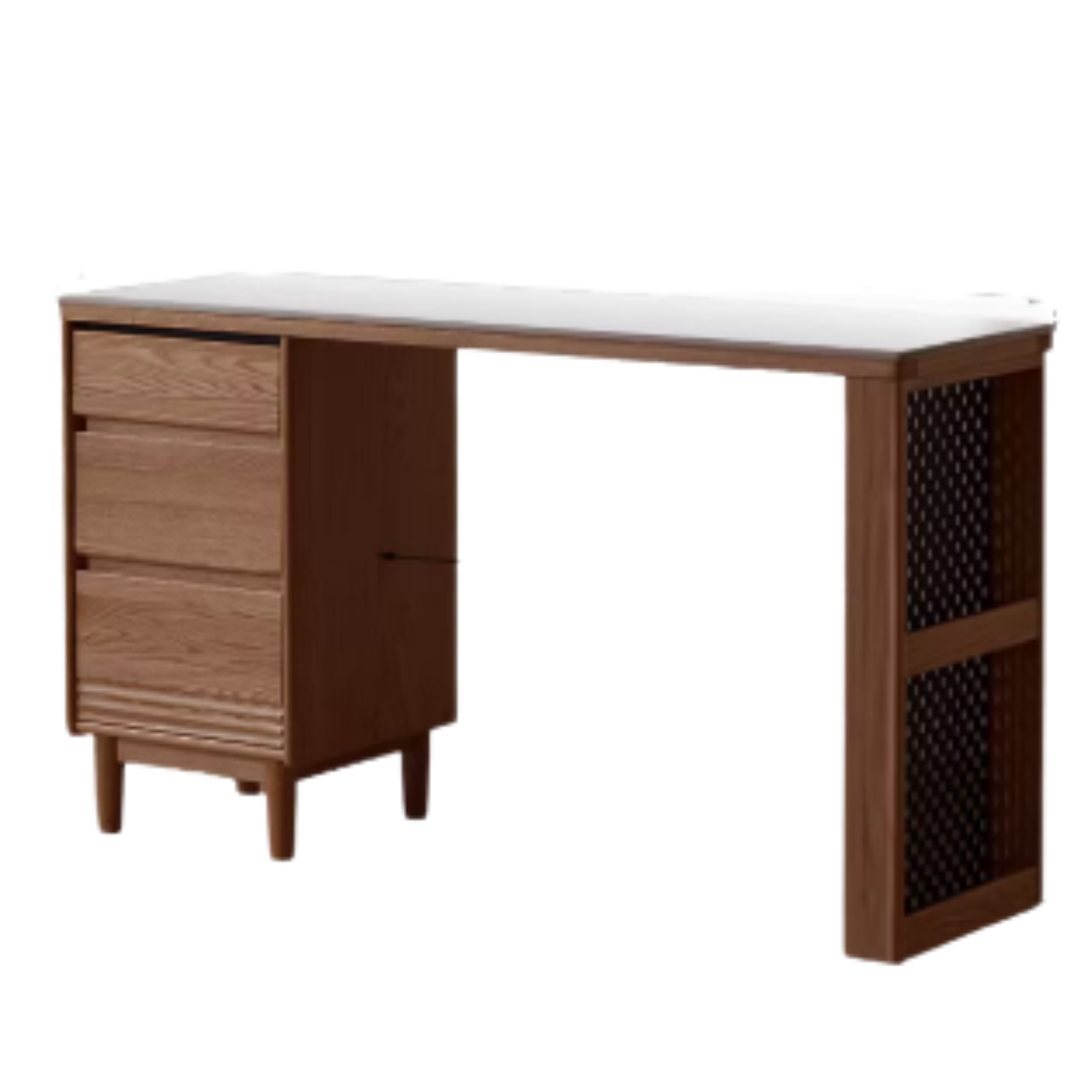Premium Black Walnut & Oak Solid Wood Storage Cabinet - Luxury Style Rock Plate Design for Living Room, Bedroom & Office Organization