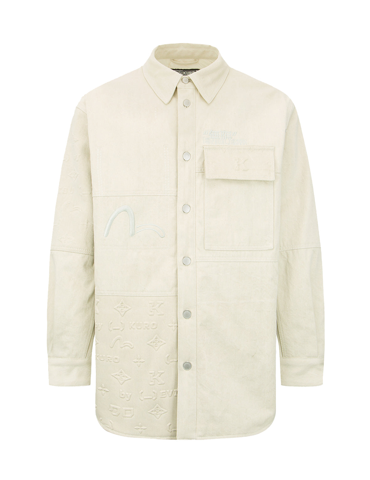 Embroidered Monogram Quilted Shirt Jacket for Women - Stylish Lightweight Layering for Fall & Spring Outfits | Casual, Office & Weekend Wear