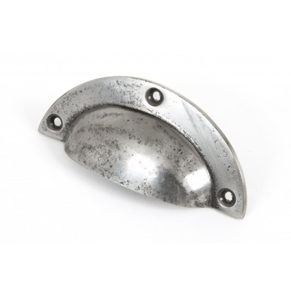 Natural Iron Curved Hooded Drawer Handle - Vintage Cabinet Pulls for Kitchen & Bathroom - Rustic Home Decor Hardware for Dressers, Cabinets & Furniture