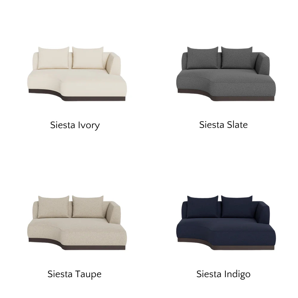 Amalfi Outdoor Curved Chaise Right Sectional Sofa - Waterproof Patio Furniture for Poolside, Garden & Backyard Relaxation