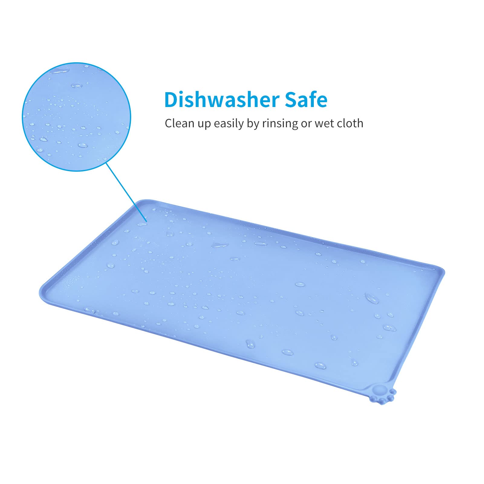 **AUDWUD Non-Slip Silicone Pet Feeding Mat - Waterproof Dog Bowl Pad for Food & Water - Perfect for Messy Eaters & Spill Prevention in Kitchen or Outdoor Use**
