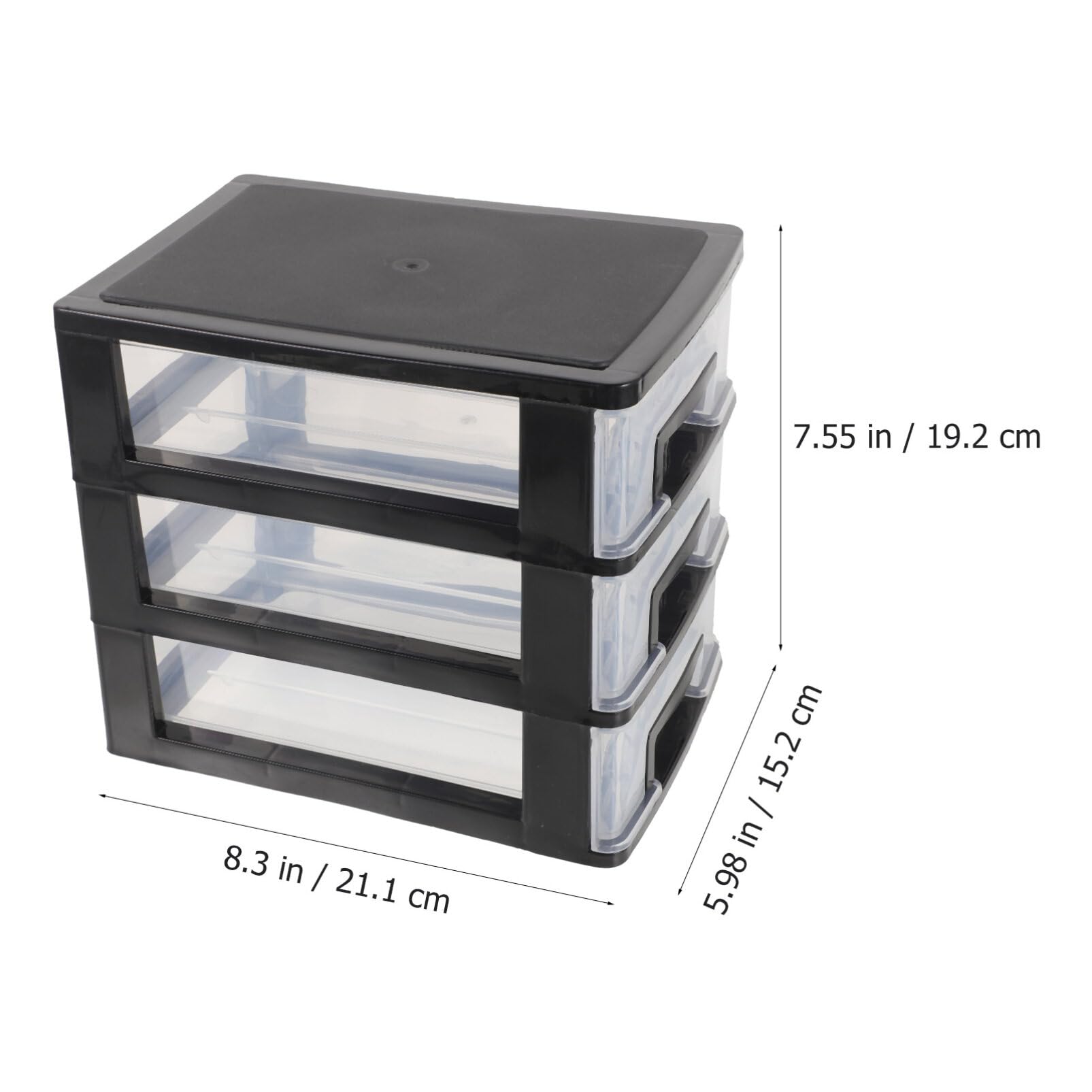 3-Tier Clear Plastic Storage Drawer Organizer - Black Multi-Drawer Cabinet for Craft Supplies, Stationery & Office Organization | Perfect for Craft Rooms, Home Offices & Closet Storage