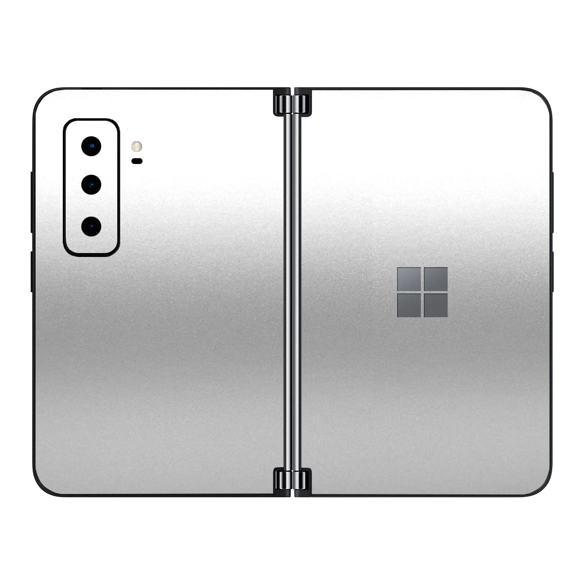 SopiGuard Full Body Skin Sticker for Microsoft Surface Duo 2 (2021 2nd Gen) - Edge-to-Edge Protection Vinyl Decal in Satin Silver Metallic | Perfect for Work, Travel & Daily Use