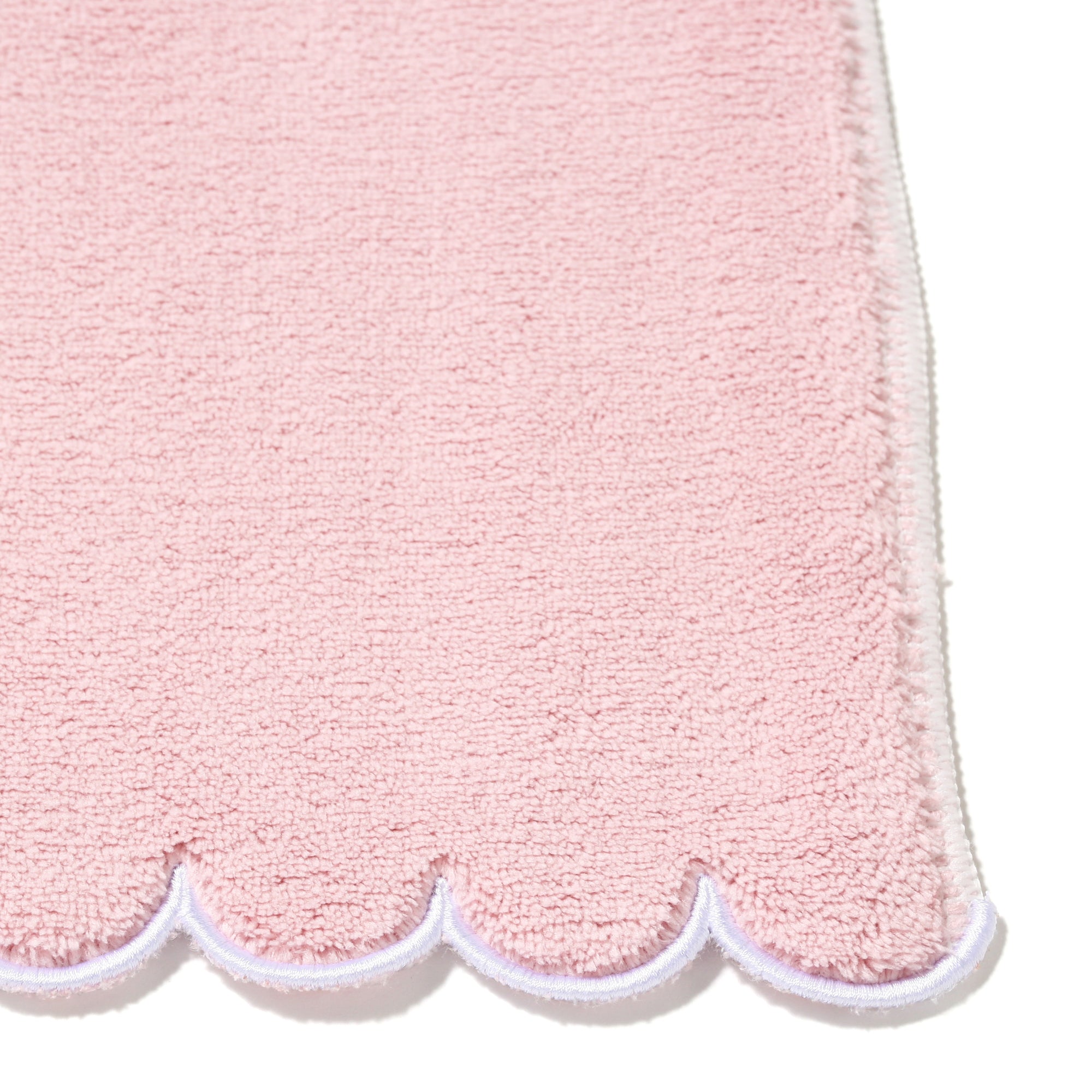 Soft Microfiber Face Towel - Scallop Edge Pink - Gentle Exfoliating & Makeup Removal - Perfect for Skincare, Travel & Gym Use