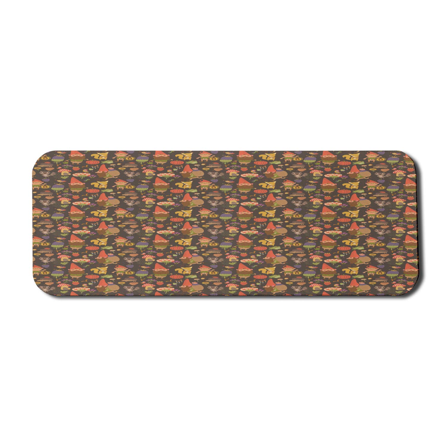 Ambesonne Woodland Gaming Mouse Pad - Vintage Art Style with Smiling Gnomes & Friendly Animals, Large 31