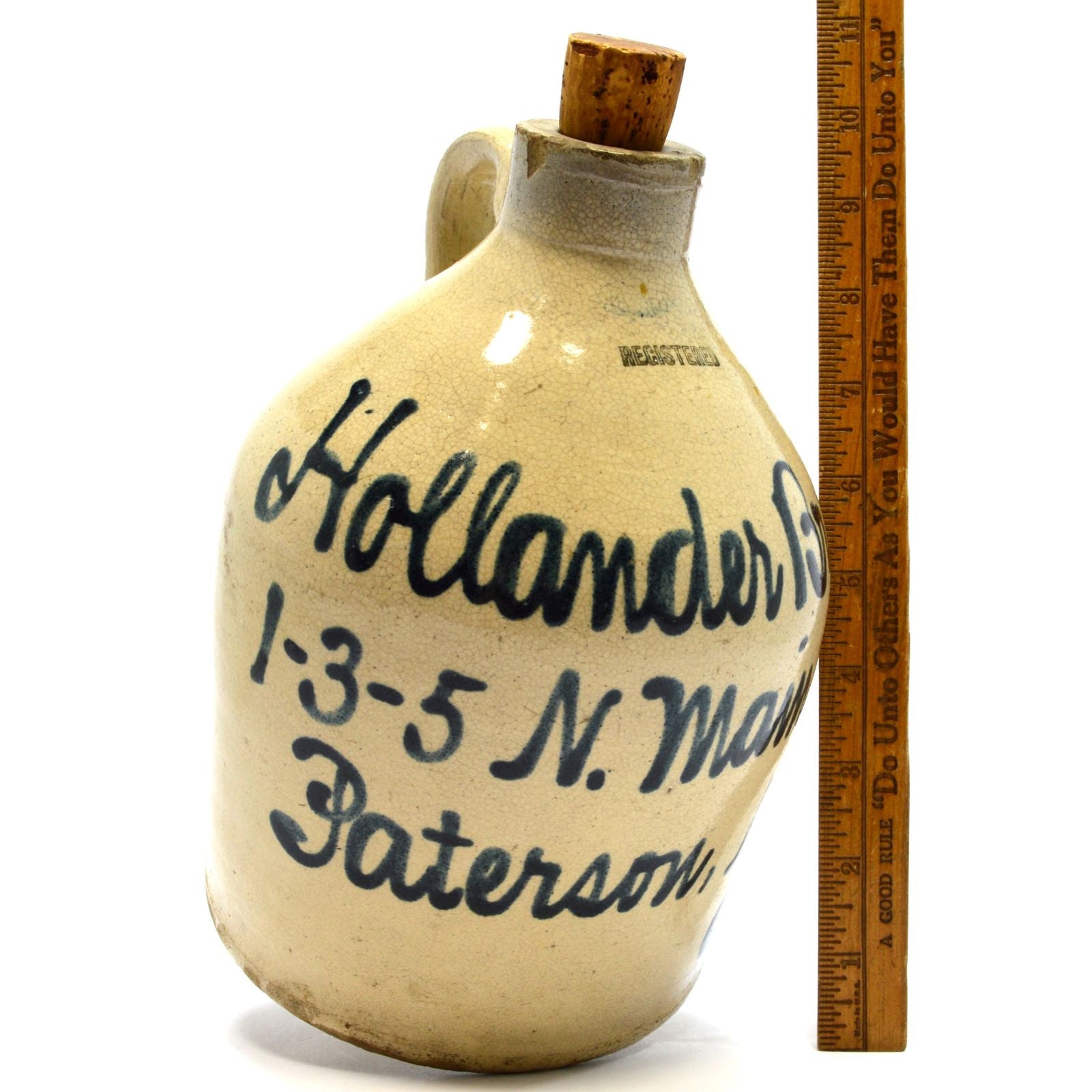 Vintage Antique Stoneware Whiskey Jug 9