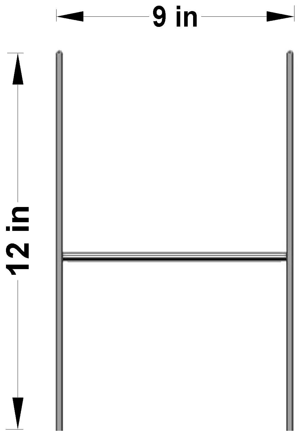 200 Pack 12x9 Inch Galvanized Metal Yard Sign Stakes - 9 Gauge Wire Stakes for 4mm/5mm Corrugated Sign Boards | Durable Outdoor Advertising, Political Campaigns, Real Estate Signs | Same Day Shipping (Pkg200Stake12'')