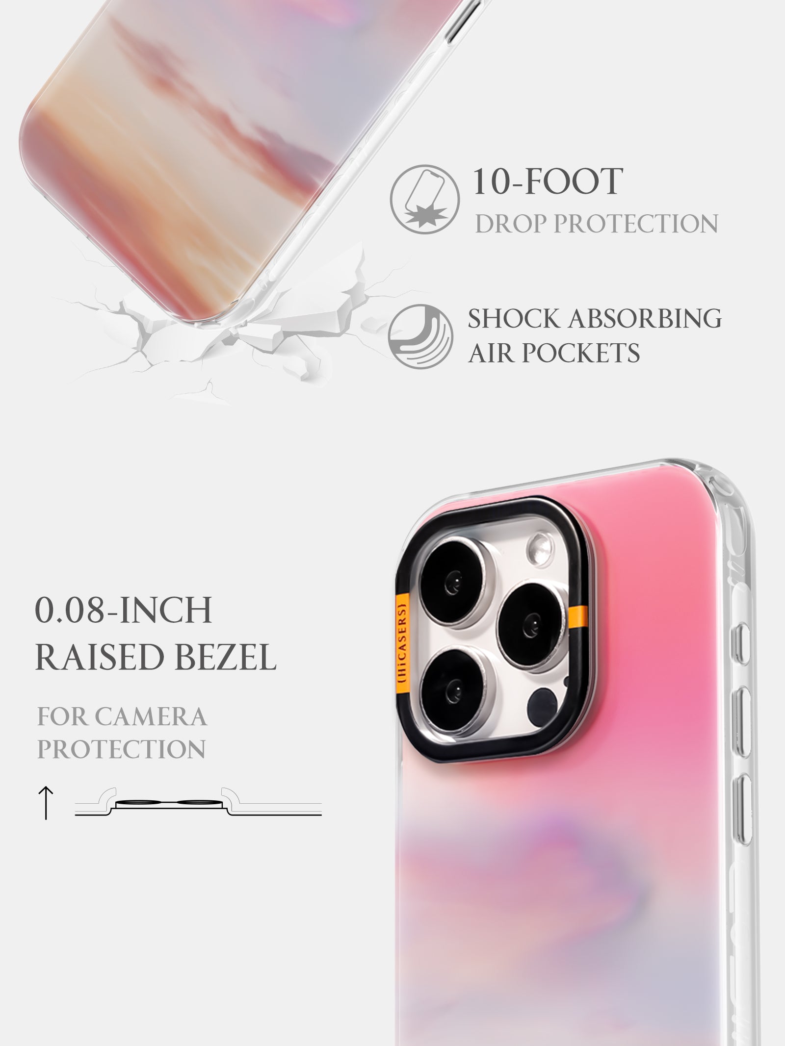 Cloudscape Iridescent Phone Case - Hot Pink | Shimmering Protective Cover for iPhone & Samsung | Perfect for Everyday Use, Parties & Gifts