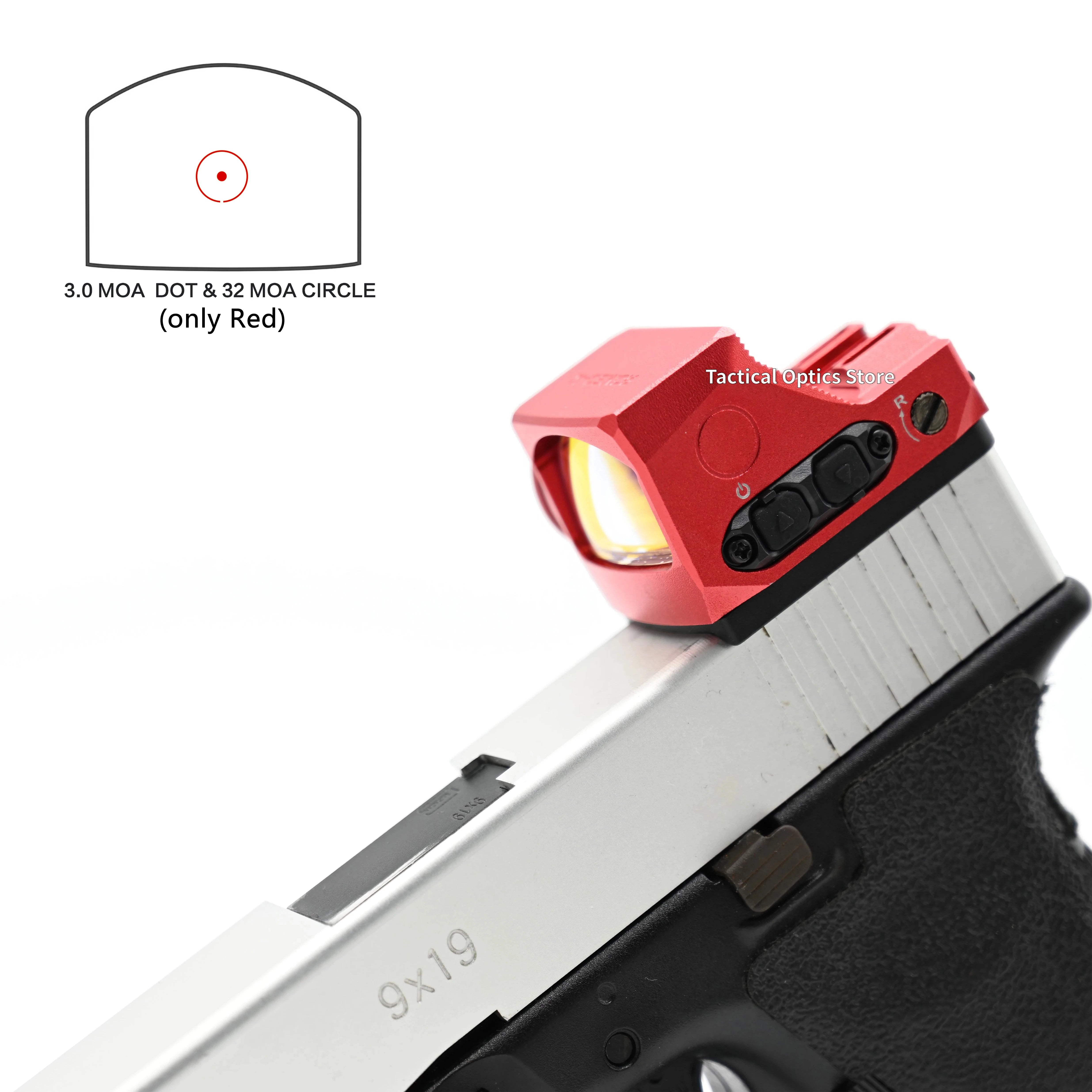 Tactical RX Compact Red Dot Sight for Pistols & Rifles - Aluminum Reflex Sight with 10 Brightness Settings | Perfect for Home Defense, Hunting & Target Shooting