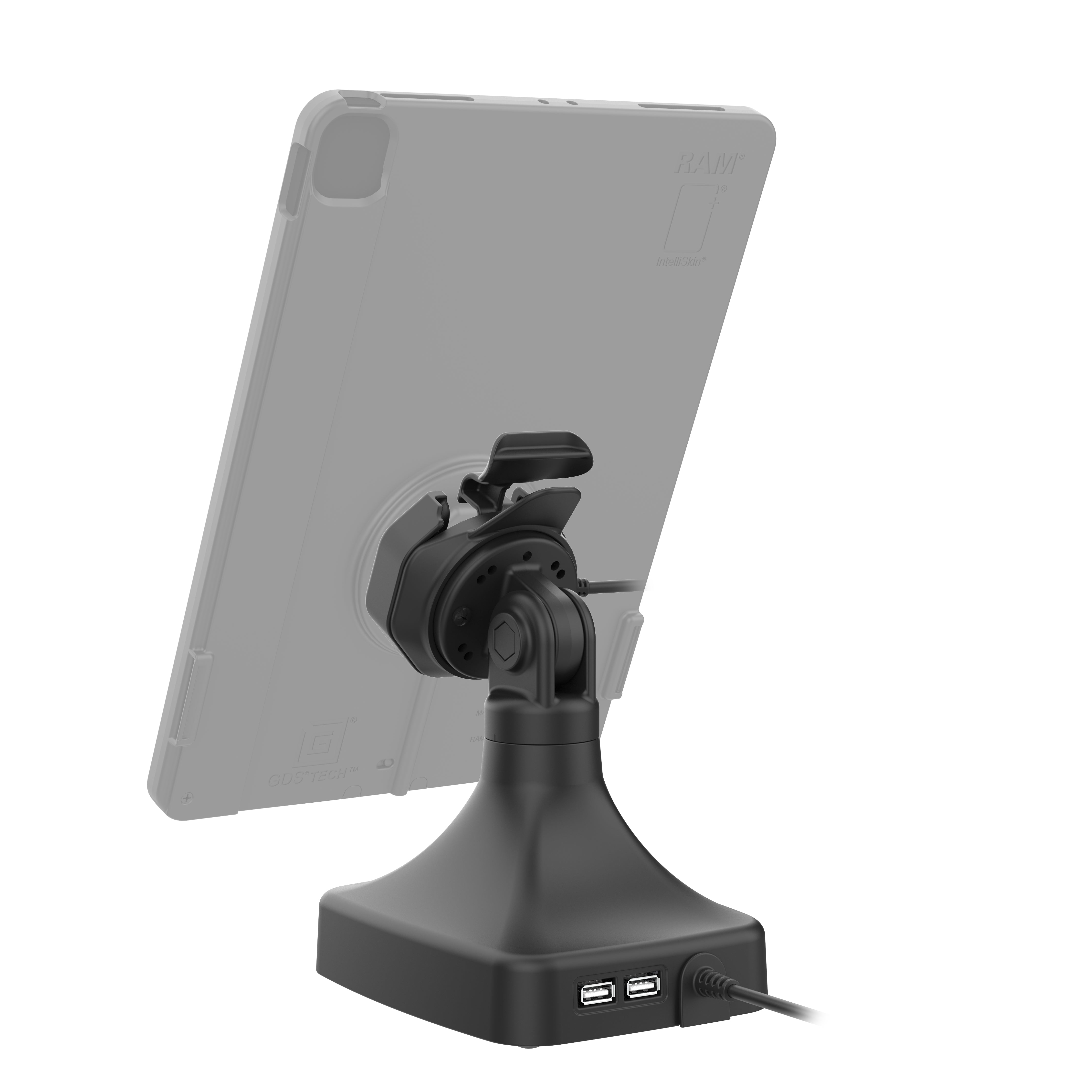 GDS® Uni Conn™ Powered Tilt & Swivel Dock with PoE + Data (RAM GDS DOCK D14 U3E 2A) - Universal Laptop Docking Station for Office & Home Workspace Setup