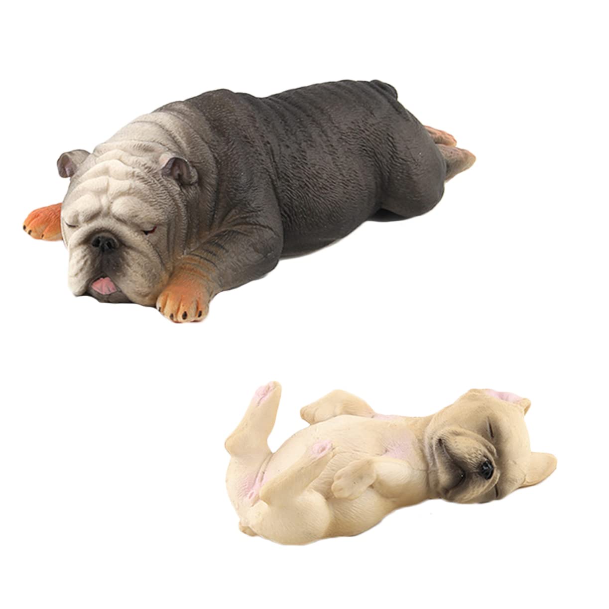 2PCS Realistic Bulldog Toy Set for Kids - Durable Animal Figures, Dog Model Playset for Children's Room Decor & Imaginative Play | Perfect for Birthday Gifts, Preschool Learning & Collectible Displays