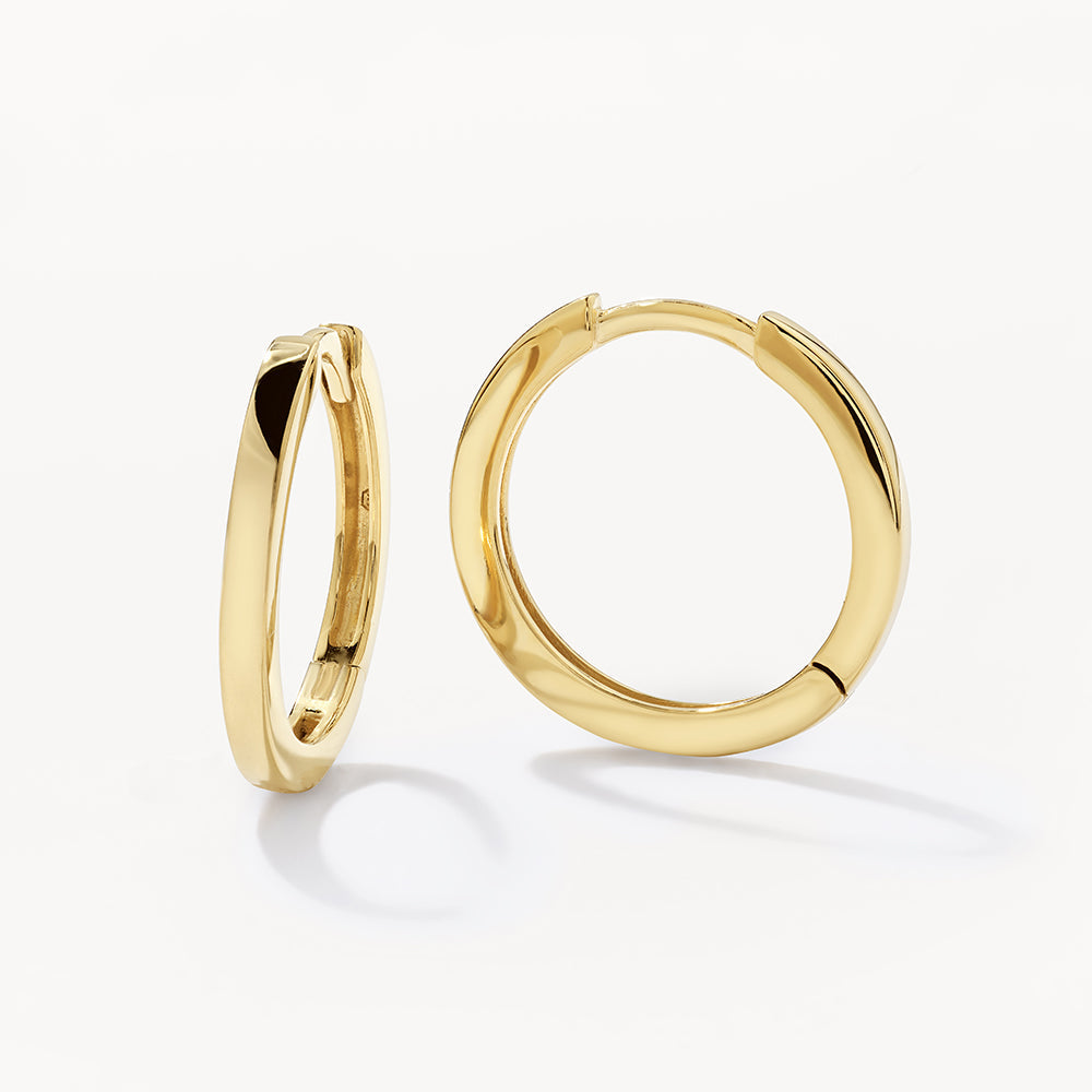 10k Gold Midi Charm Huggie Earrings – Elegant & Hypoallergenic Hoop Earrings for Women, Perfect for Everyday Wear, Date Nights & Special Occasions