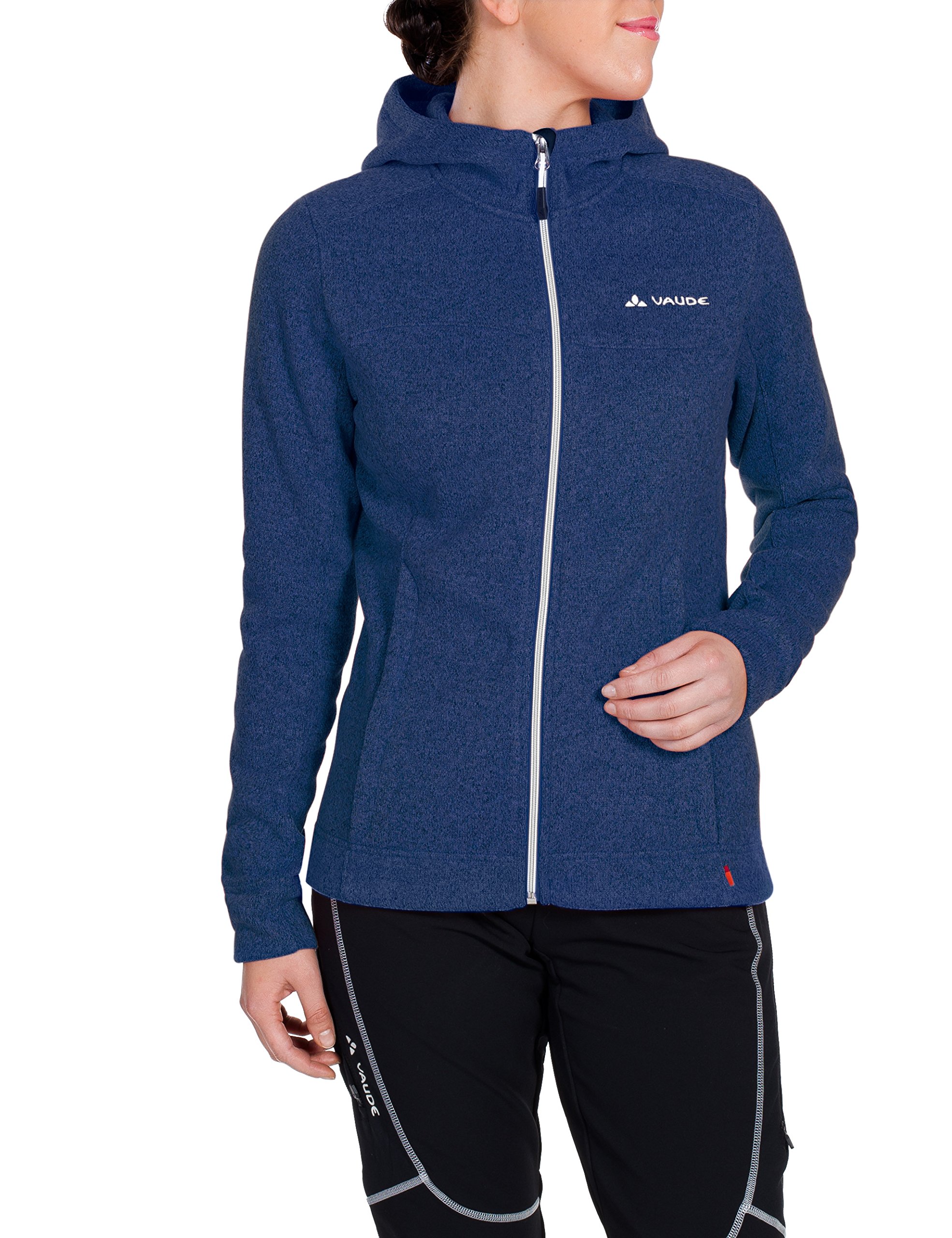 VAUDE Women's Rienza Hooded Fleece Jacket - Warm Knitted Hoody for Hiking & Outdoor Activities - Lightweight Base Layer for Cold Weather - Perfect for Camping, Travel and Winter Adventures