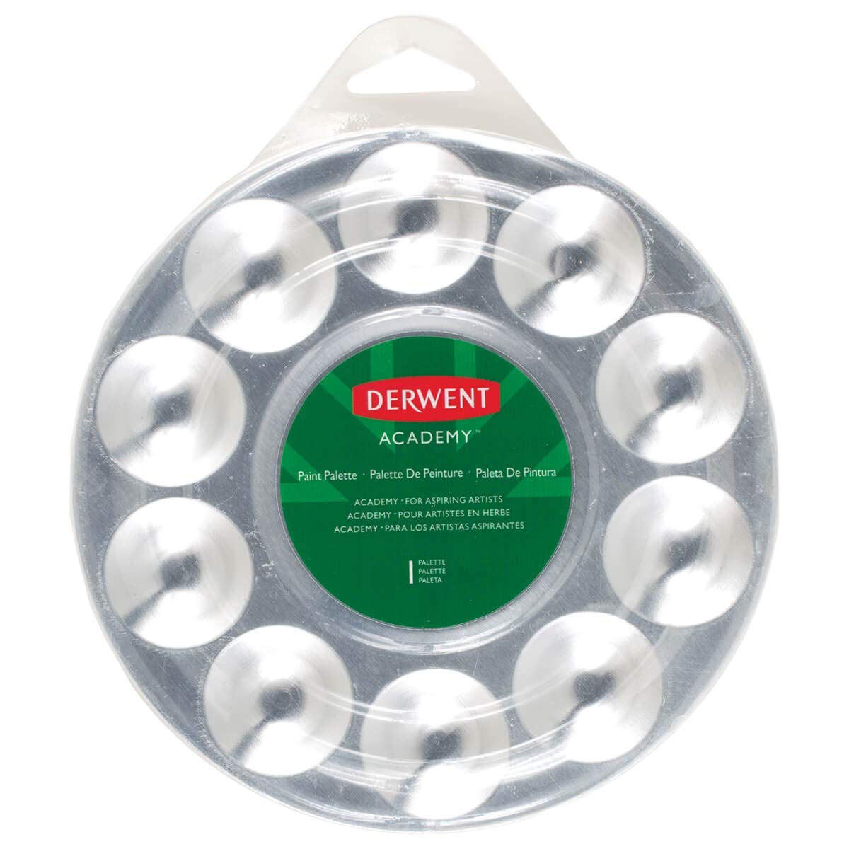 Derwent Academy Paint Palette - 10 Wells (98244) | Perfect for Watercolor, Acrylic & Oil Painting - Ideal for Artists & Students