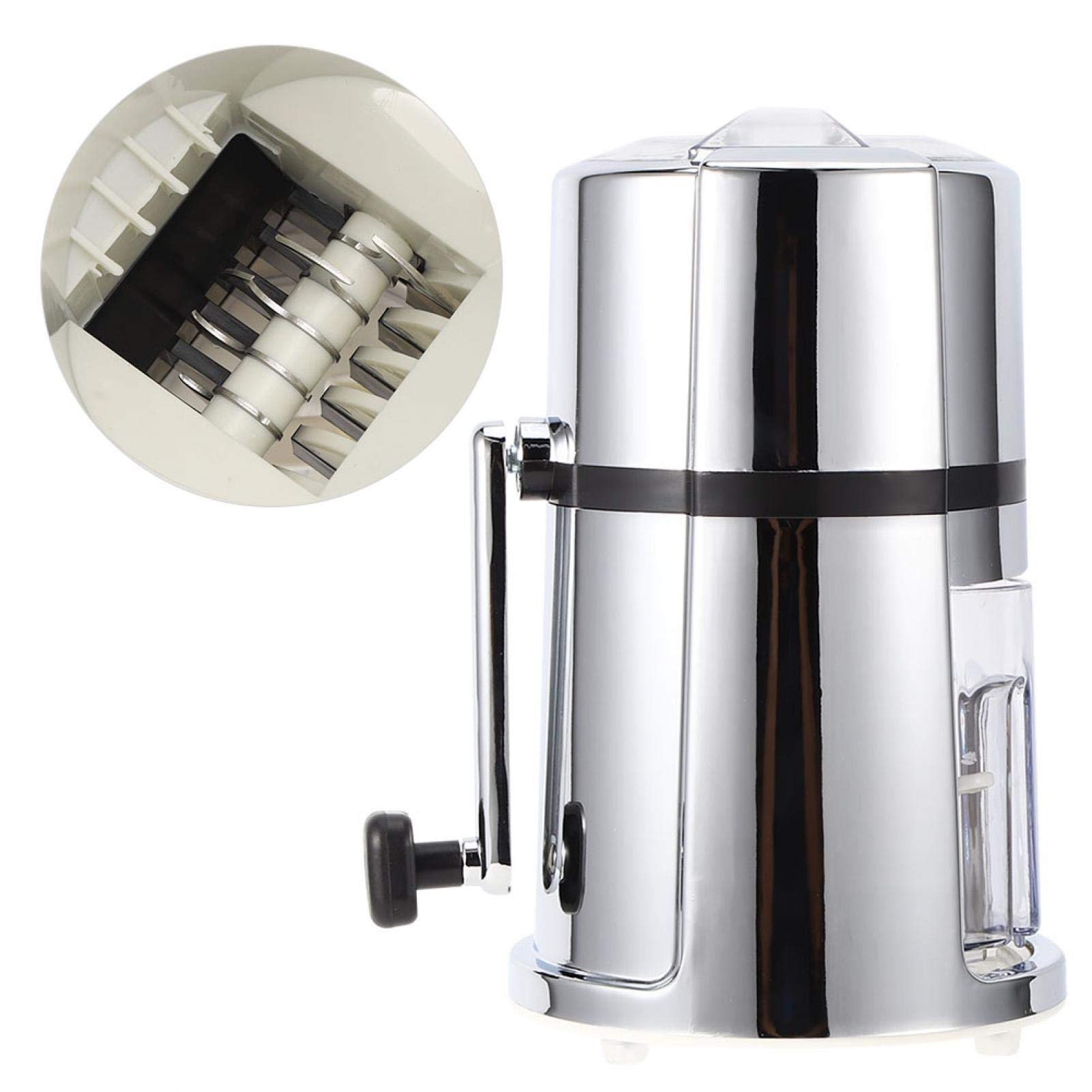 Commercial & Household Manual Ice Crusher - Stainless Steel Portable Ice Shaver Machine for Cocktails, Smoothies & Snow Cones | Perfect for Bars, Restaurants & Home Use