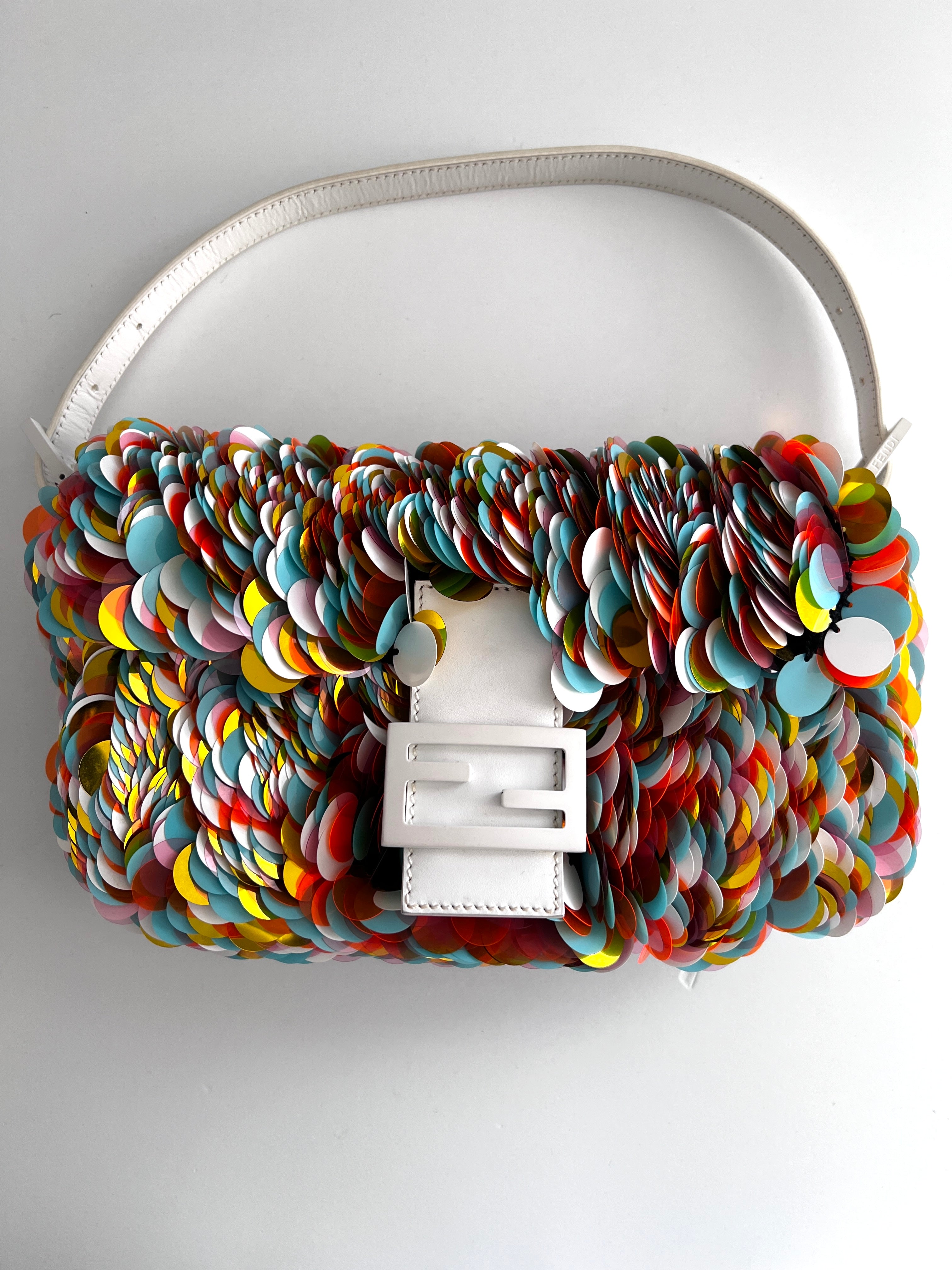 Fendi Multicolor Sequin Baguette Bag - Stylish Shoulder Bag for Women, Perfect for Parties, Weddings & Evening Events