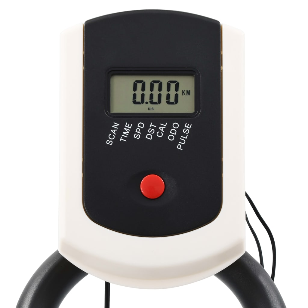 VidaXL White and Red Exercise Training Bike with Pulse Sensors - Perfect for Home Gym, Cardio Workouts & Fitness Training