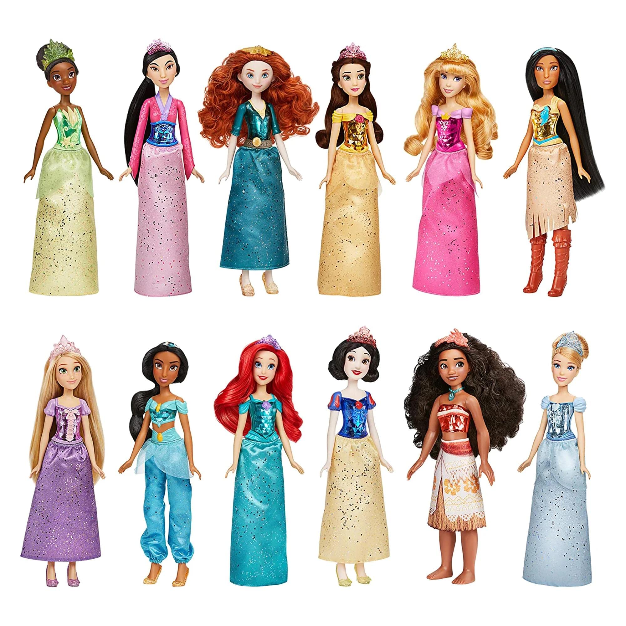 Disney Princess Royal Collection - 12 Royal Shimmer Fashion Dolls Set with Dresses & Accessories, Girls Toys Ages 3+ | Perfect for Birthday Gifts, Playtime & Collecting (Amazon Exclusive)