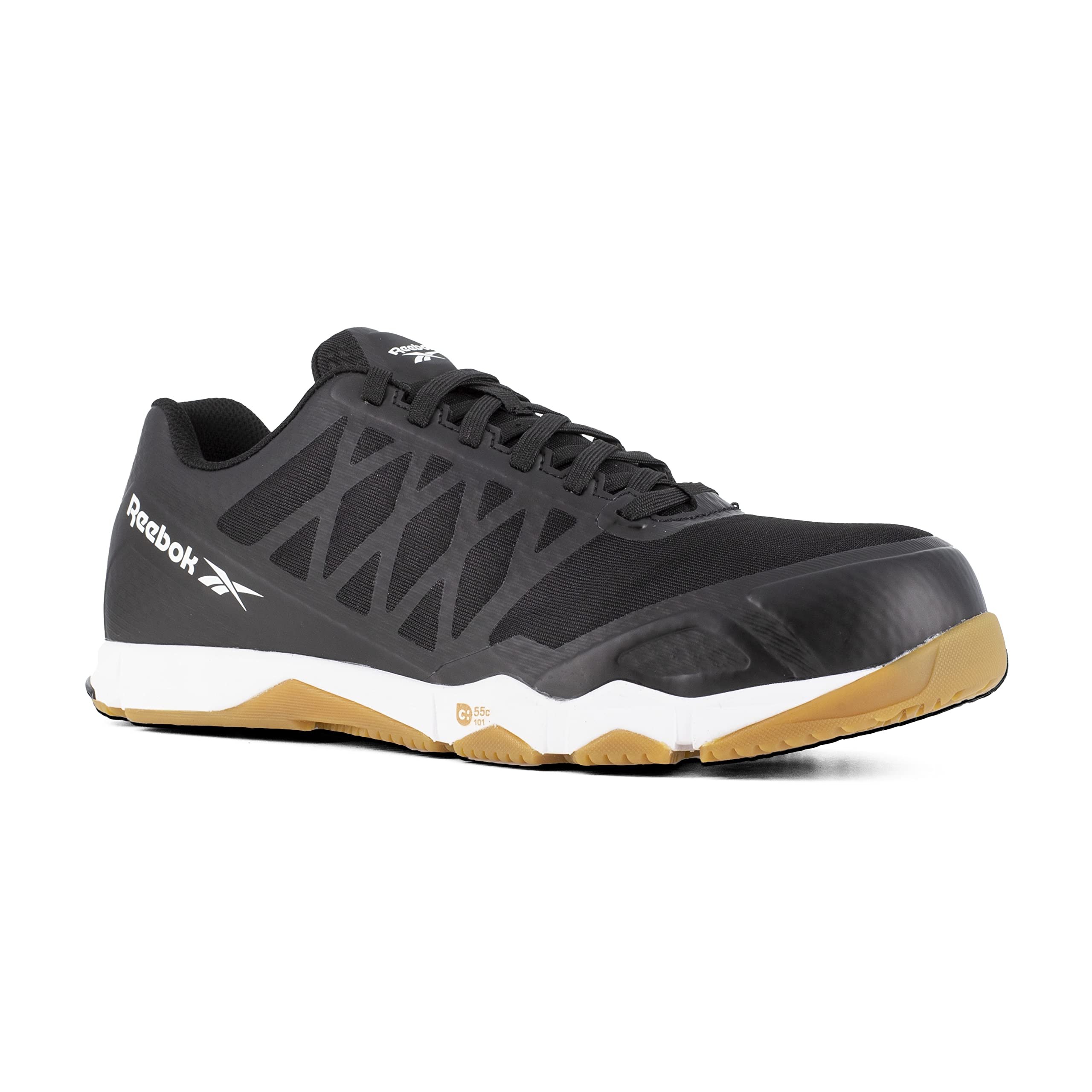 Reebok Men's Rb4450 Speed Tr Safety Toe Athletic Work Shoes - Black Steel Toe Sneakers for Construction, Warehouse & Industrial Work (Non-Slip, Lightweight)
