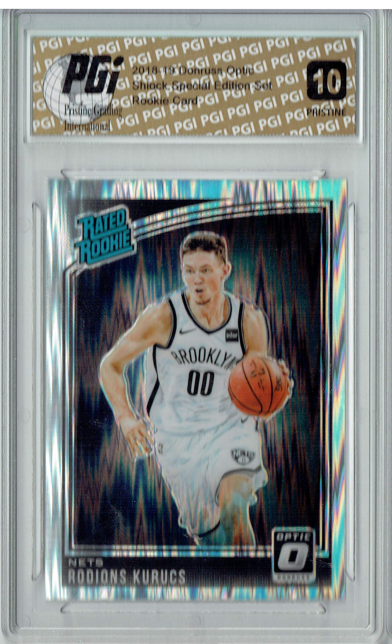 2018 Donruss Optic Shock Rodions Kurucs #155 Pristine Rookie Card PGI 10 - Perfect for NBA Collectors, Sports Memorabilia Displays & Basketball Fan Gifts