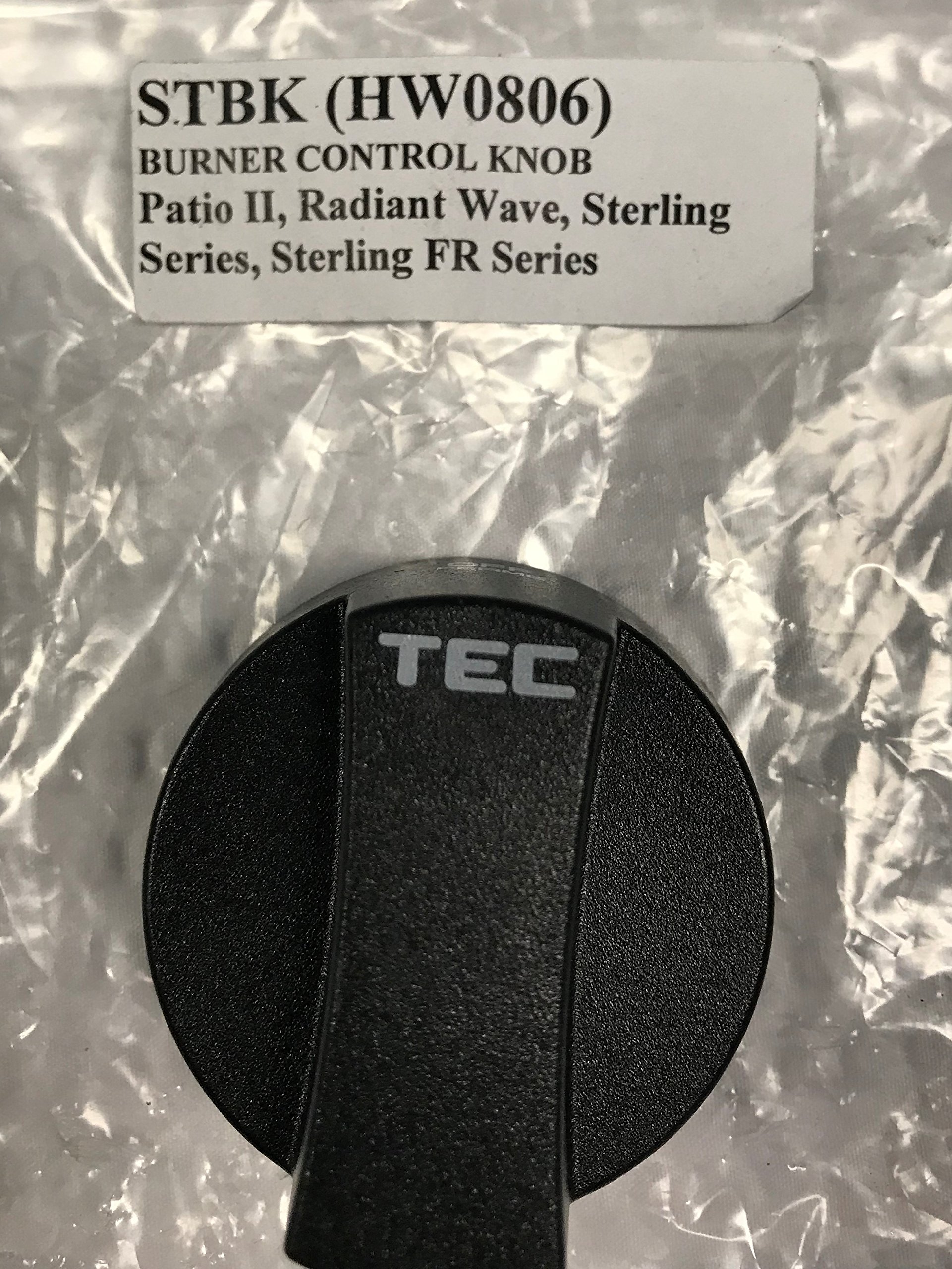 TEC Infrared Gas Grill Replacement Main Burner Control Knob - Black Plastic STBK for Outdoor BBQ & Grilling