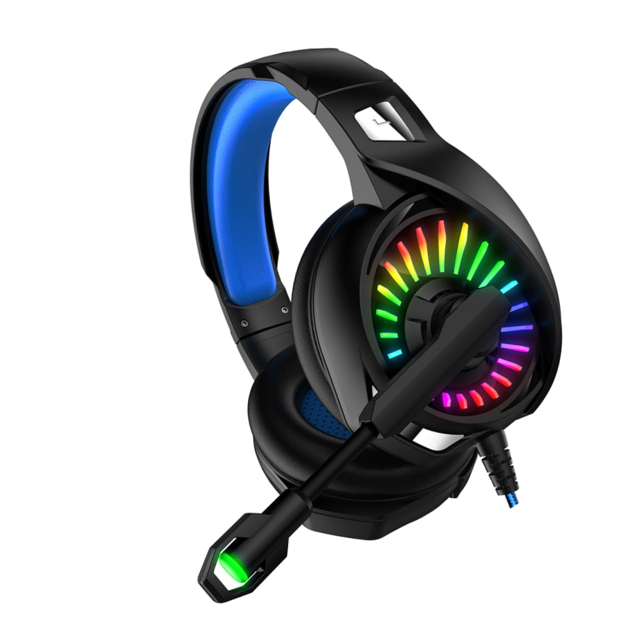 ETHZZLE Wired Gaming Headset with 7.1 Surround Sound, Noise Cancelling Mic, 50mm Drivers & RGB Lighting - Comfortable Over-Ear Headphones for PC, PS4, Xbox Gaming & Online Meetings