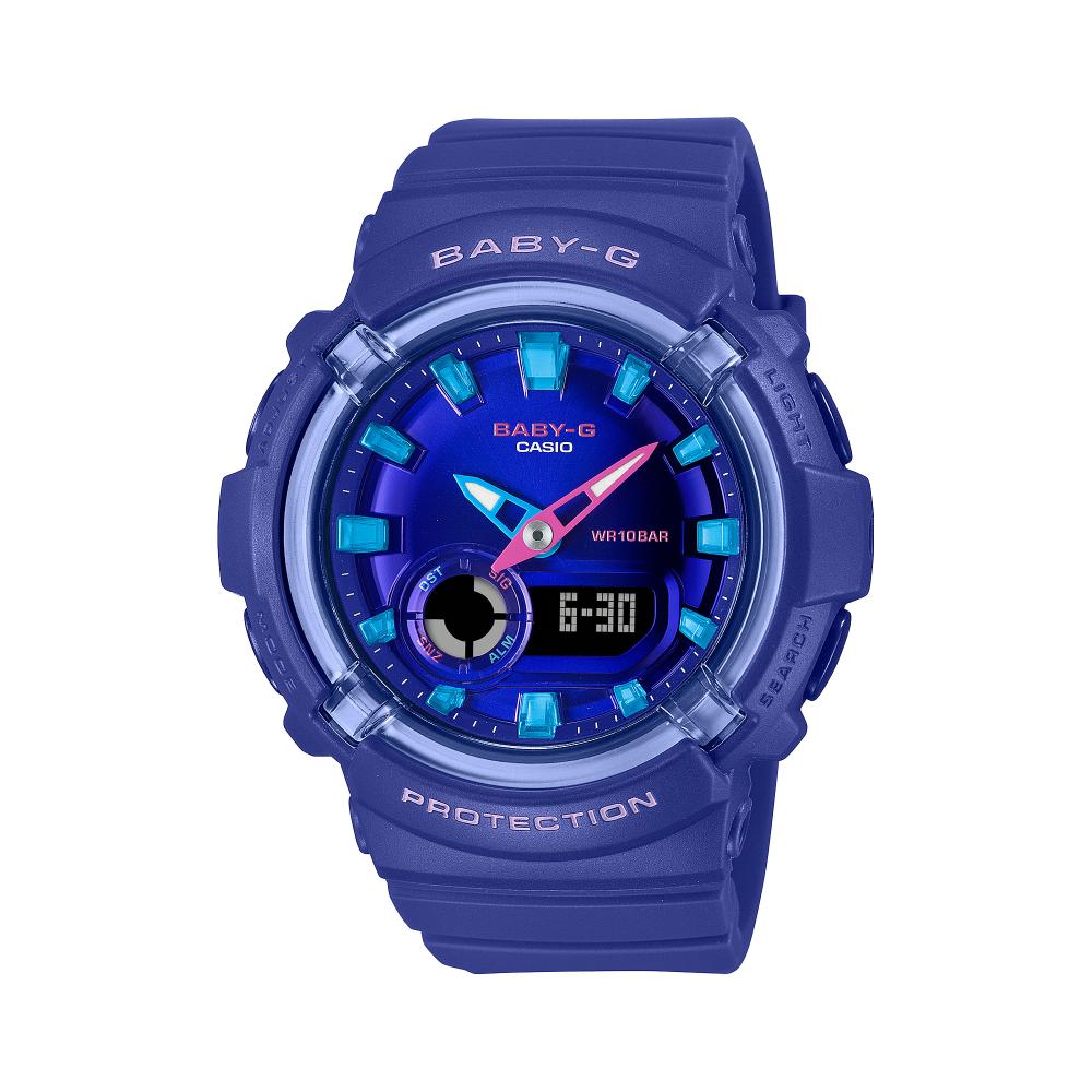 Casio Baby-G BGA-280DN-2ADR Analog Digital Women's Watch with Blue Resin Strap - Shock Resistant, Water Resistant, Perfect for Sports, Outdoor Activities & Everyday Wear