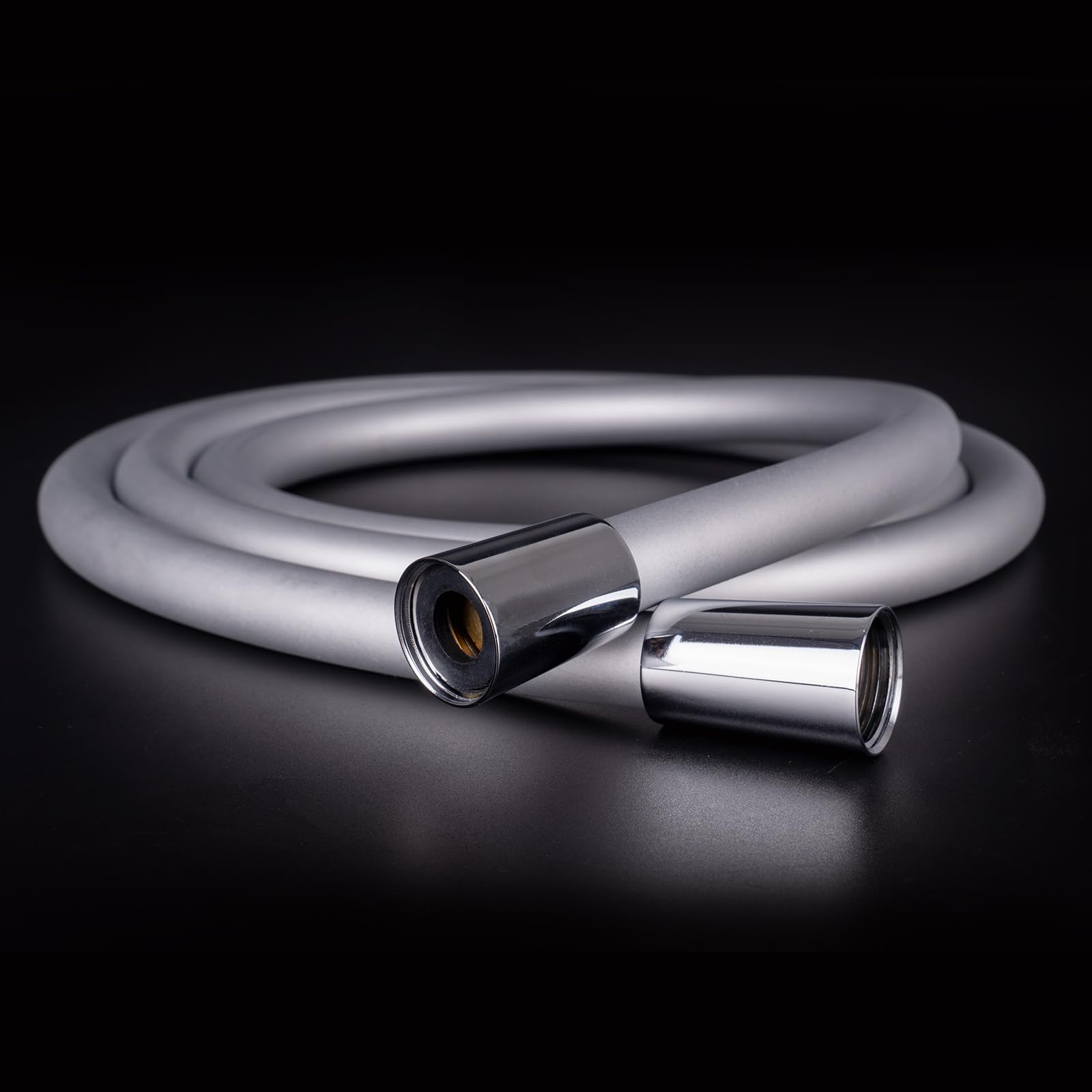 Premium Brass RV Shower Hose Replacement - 60 Inch Kink-Free Silicone Handheld Shower Head Hose for Cleaning, Pet Bathing & Bidet Use - Food Grade Safe & Durable Silver Shower Extension (Perfect for RV, Camping & Home Bathroom Upgrades)