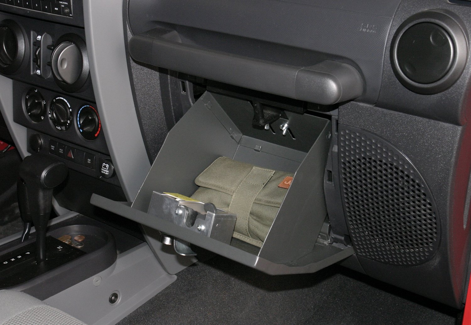 Tuffy Jeep JK Security Glove Box Lockable Storage for Wrangler & Unlimited - Perfect for Off-Roading, Camping & Vehicle Security