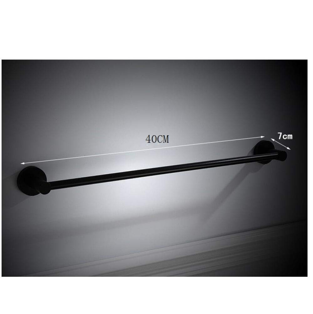 Susblack Single Pole Chrome Towel Rack - 60cm & 40cm Wall Mounted Bathroom Towel Bar for Home, Hotel & Kitchen Use | Space-Saving Towel Storage Solution for Bathrooms, Powder Rooms & Laundry Areas